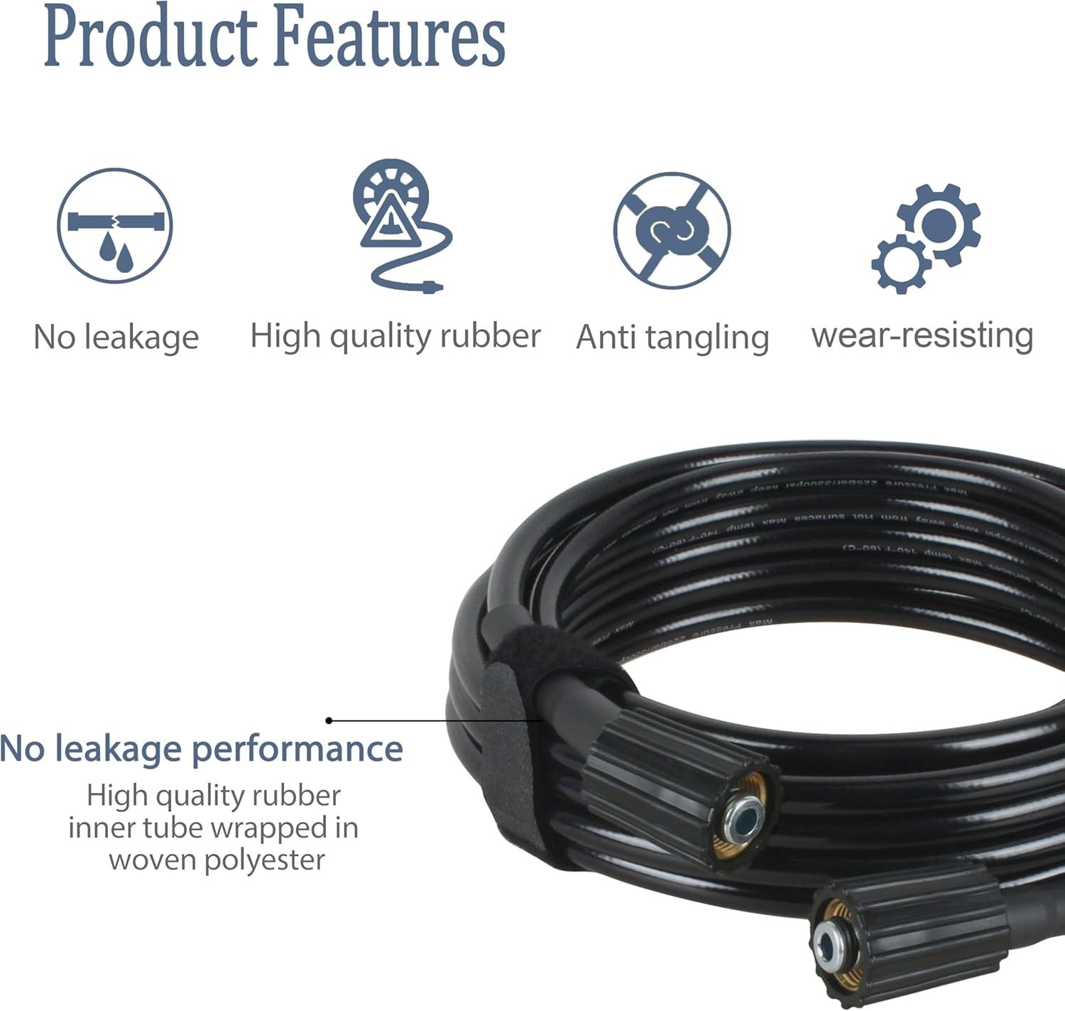 3300 PSI Pressure Washer Hose 25ft 1/4 Inch – Replacement for Ryobi, Briggs a…