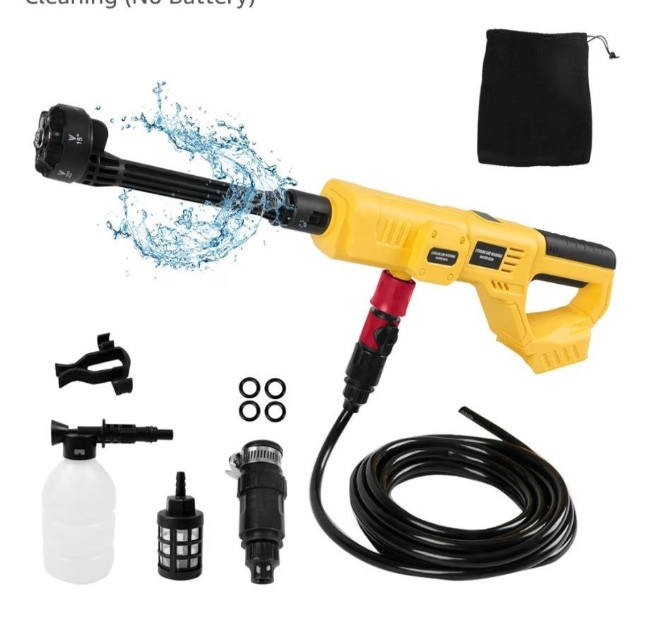 Cordless Portable Pressure Washer 800 PSI 6-In-1 Nozzle No Battery Included