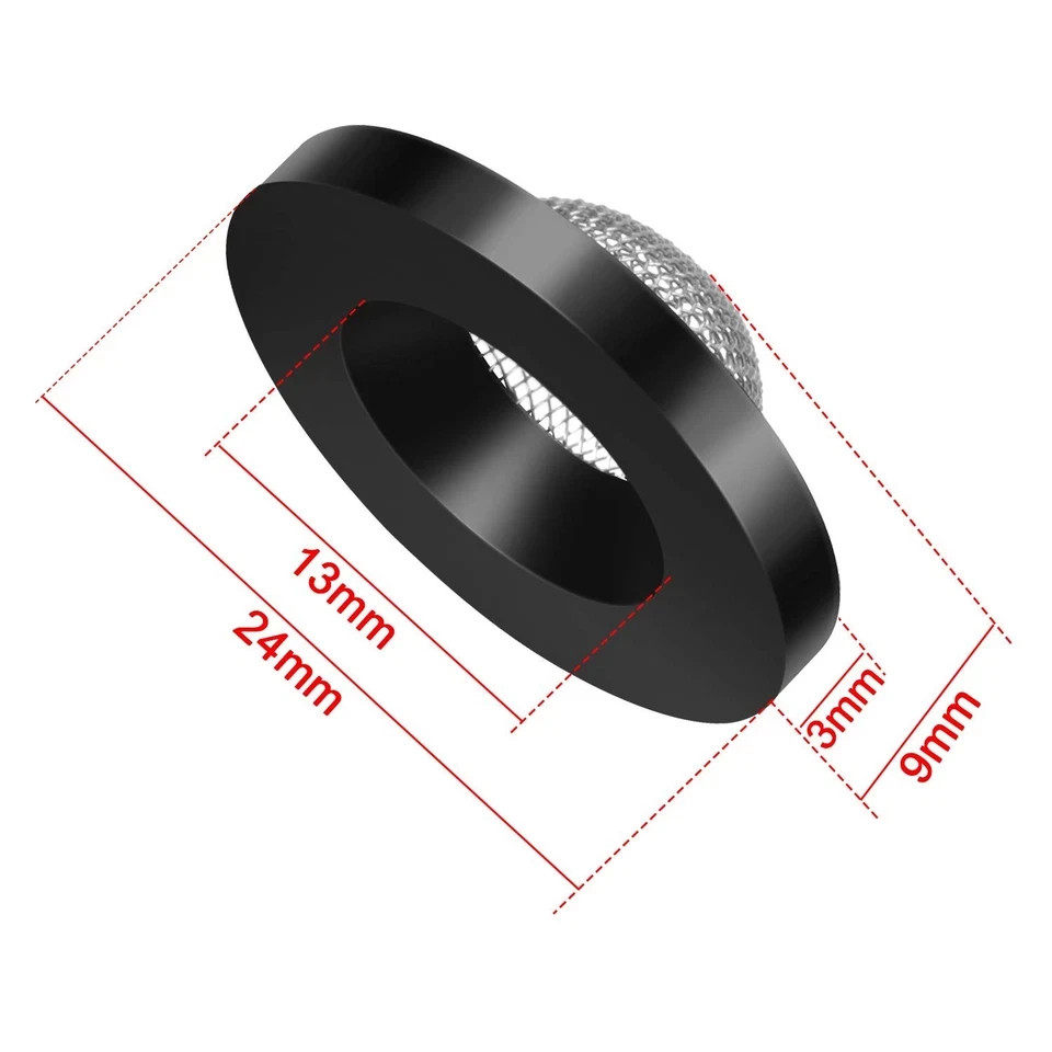 20 Pcs Hose Washer with Screen Filter Washers Stainless Steel & Black Rubber Fil
