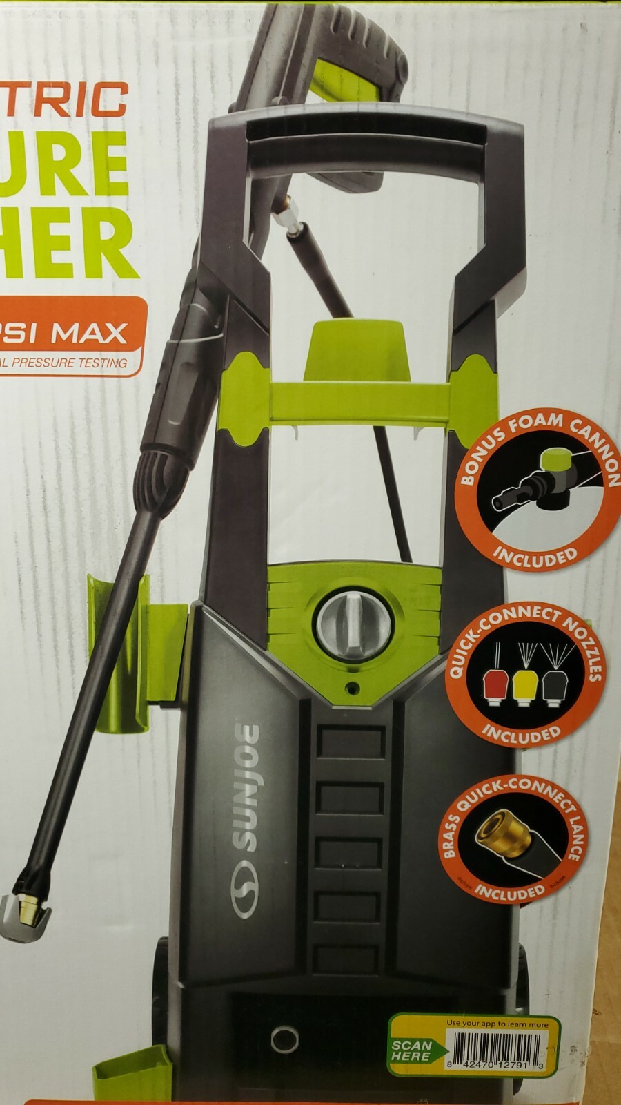 NEW Electric Pressure Washer Sun Joe SPX2688-MAX 13-Amp 2050 PSI MAX 1.8 GPM