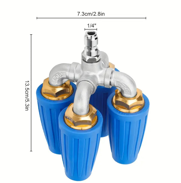 Durable Multifunc Turbo Nozzle Head 360 Rotate Quick Joint fits Cleansing Tools