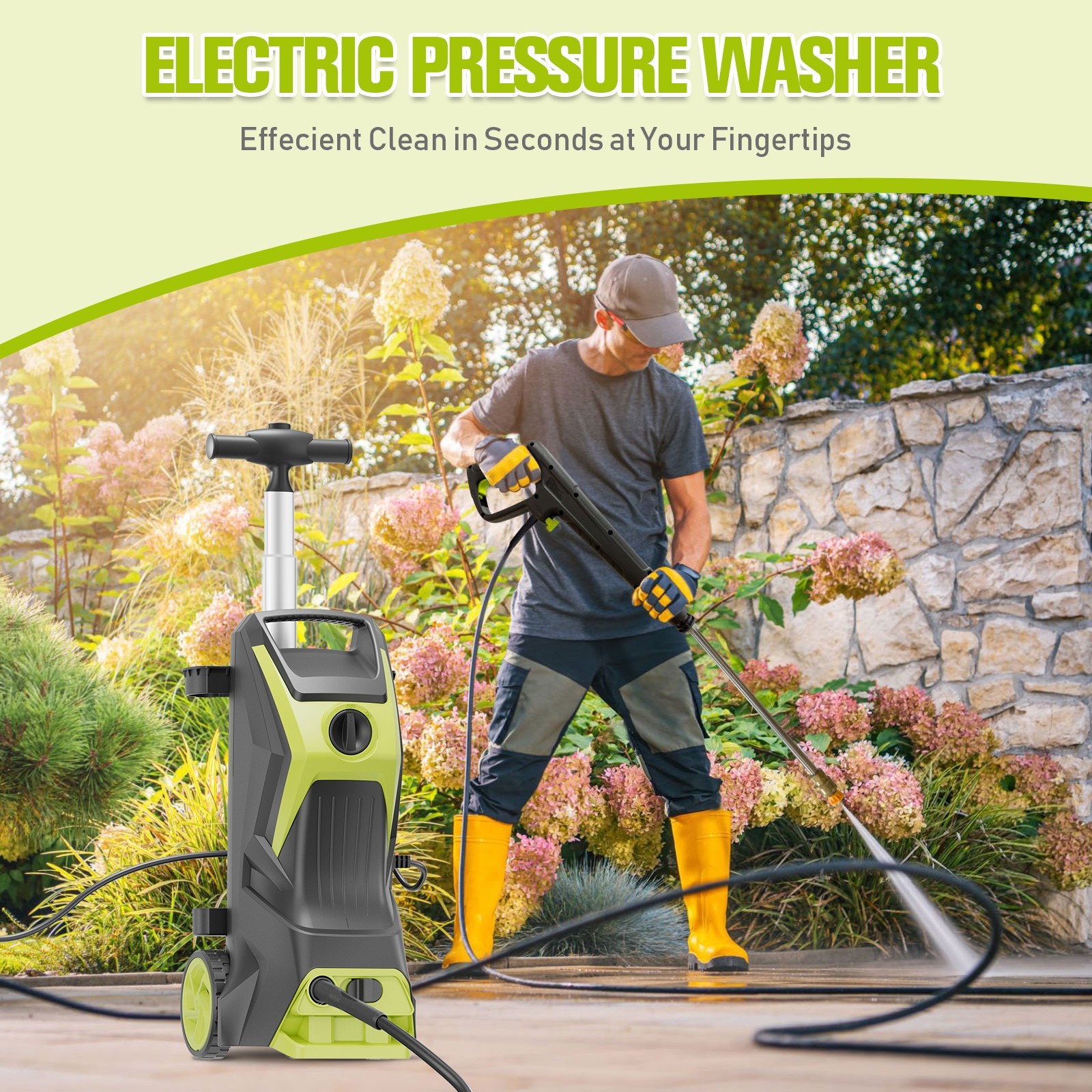 5350PSIMAX 3.7GPM High Pressure Power Washer Portable Electric Cleaner Machine