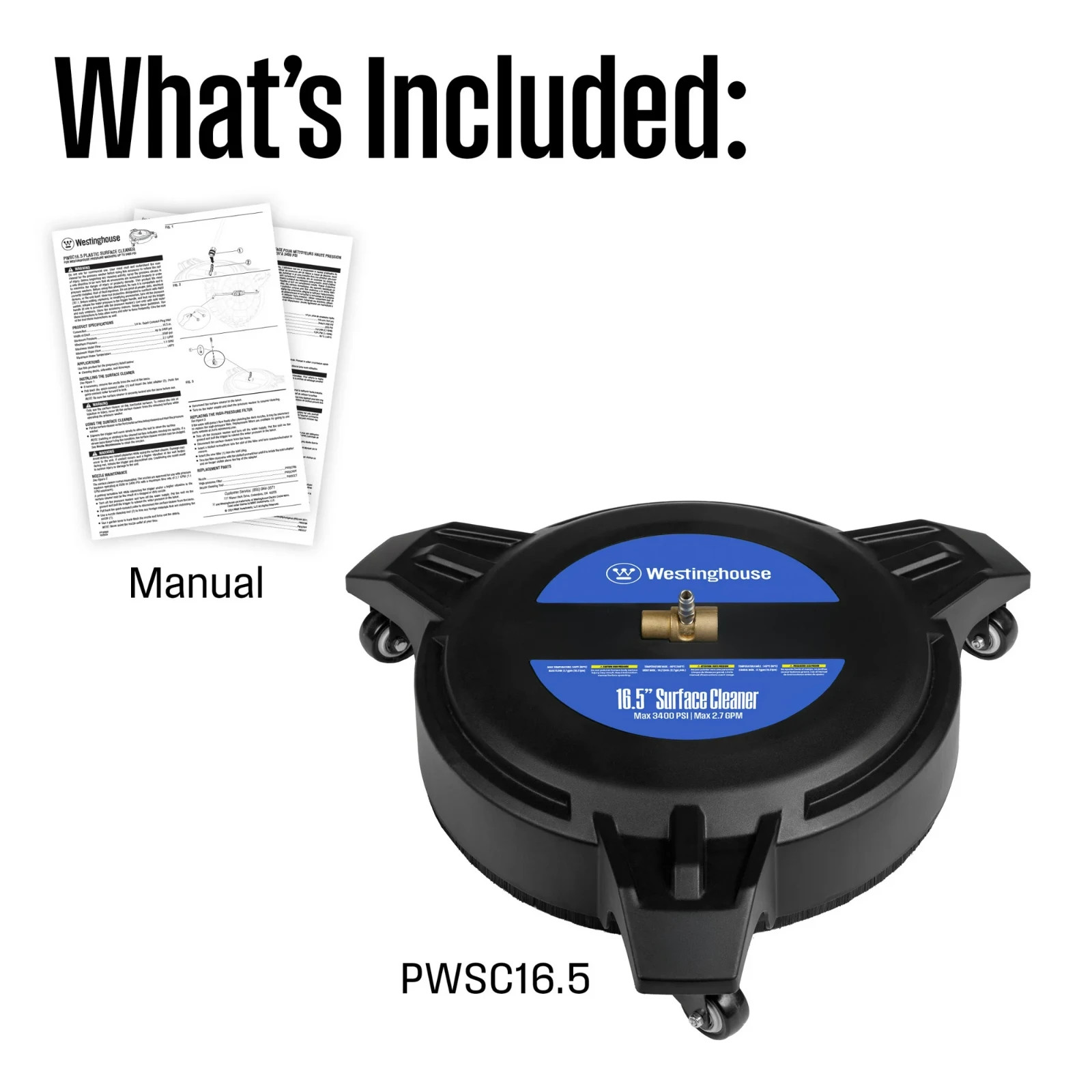 Westinghouse Universal 16.5″ Pressure Washer Plastic Surface Cleaner Attachment