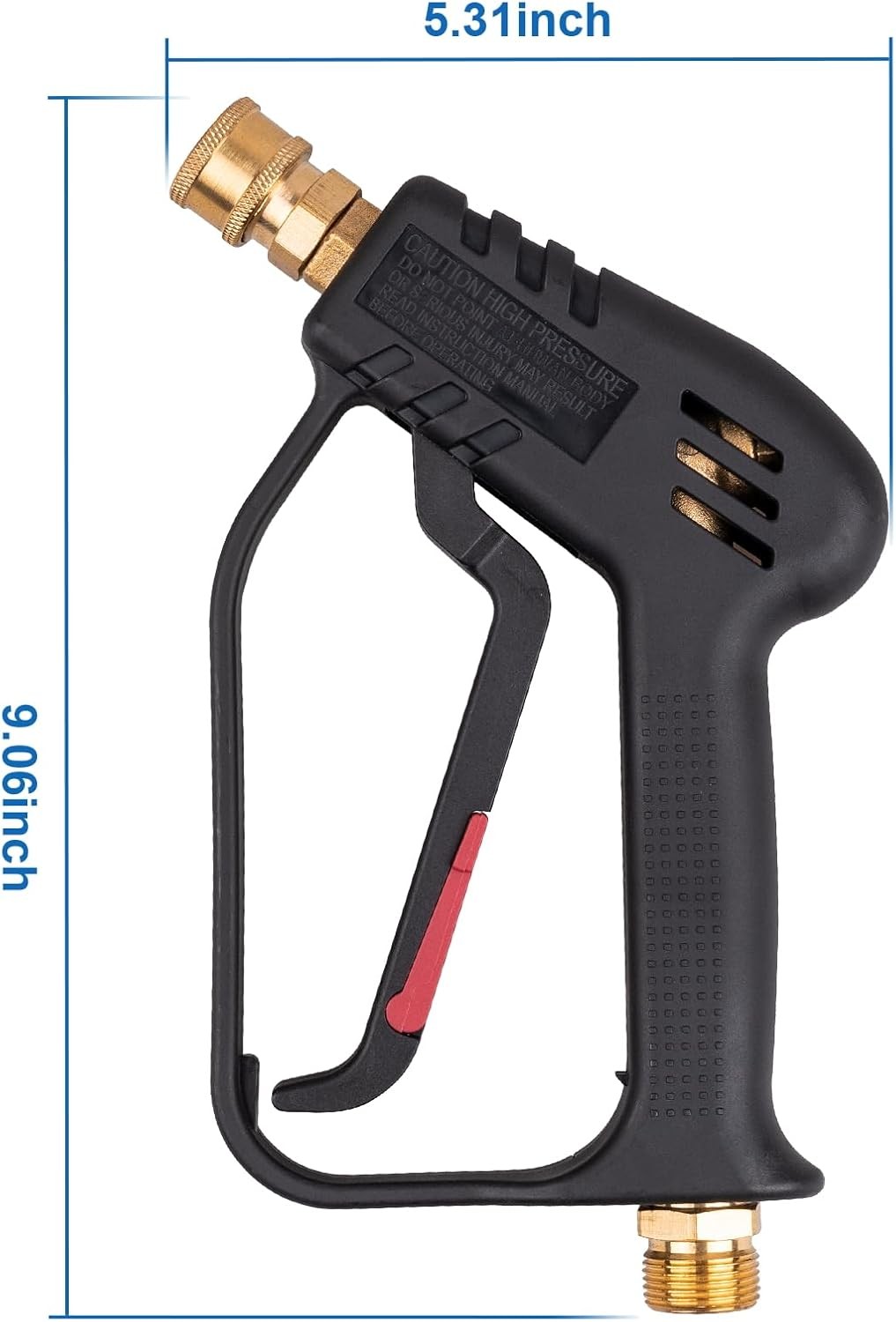Pressure Washer Gun, Max 4000 PSI with 5 Colorful Nozzles, 1/4″ Quick Connect No