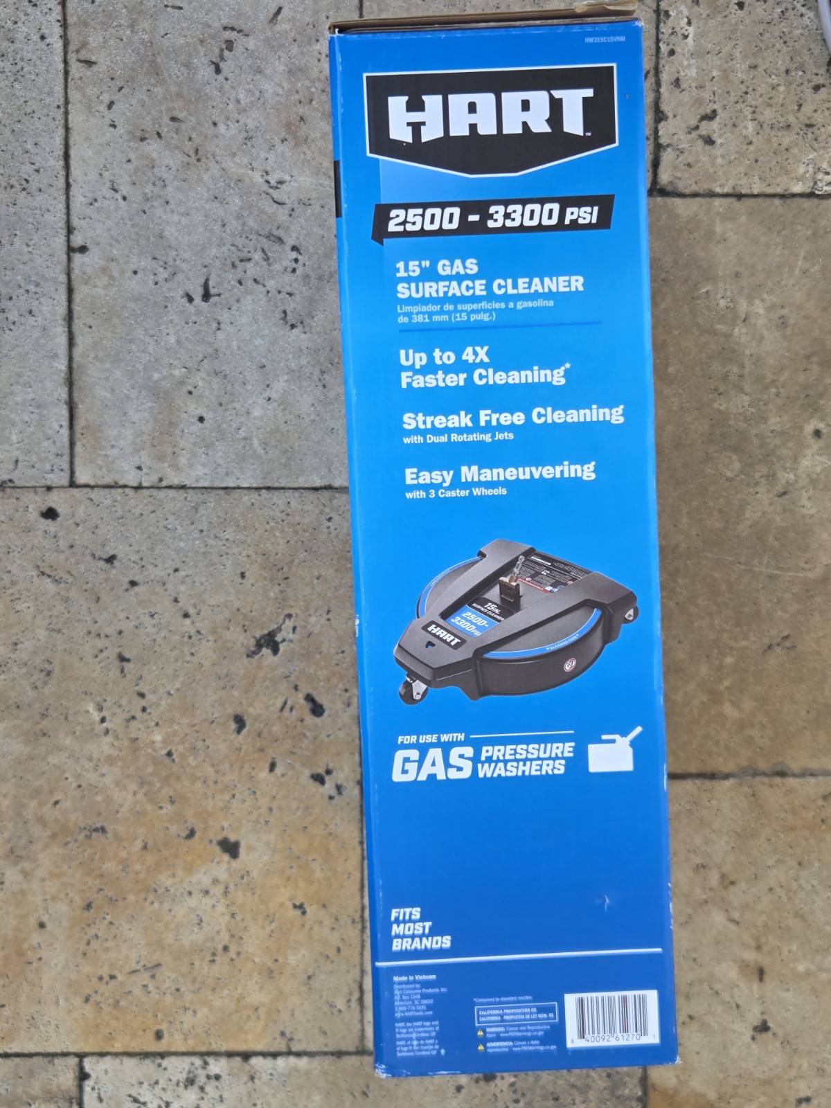 HART 15’’ Gas Pressure Washer Surface Cleaner-Patio, Sidewalks & Driveways -NEW!