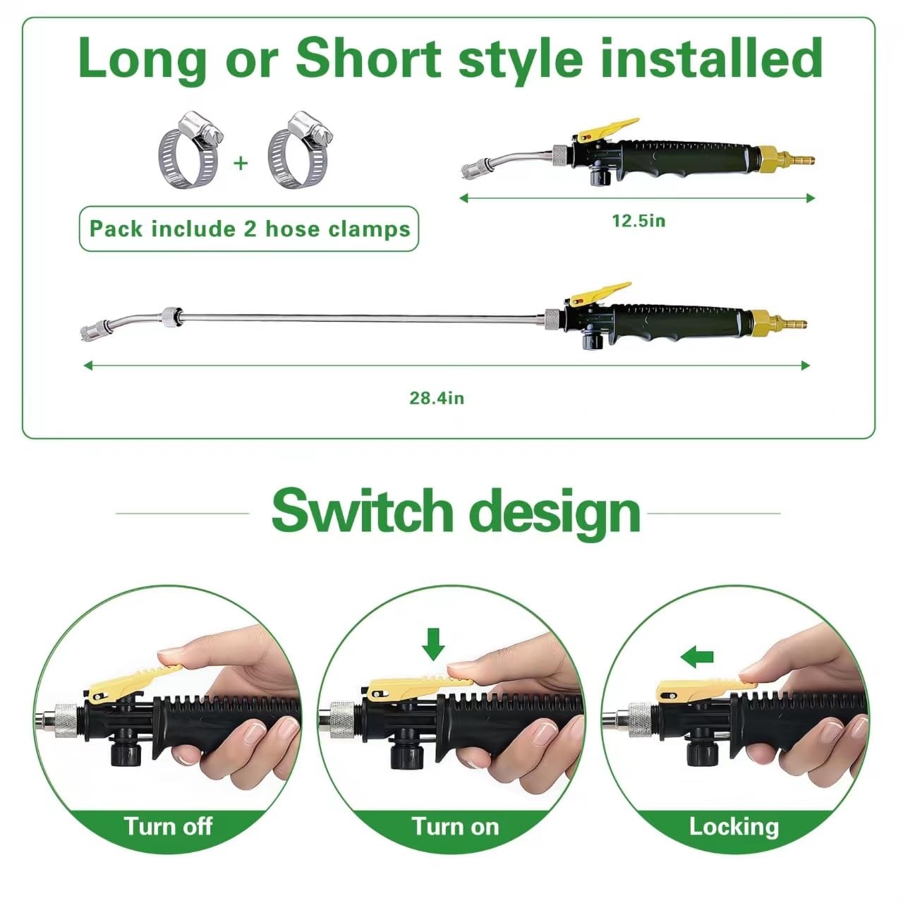Sprayer 29 inches (L) x 4 (W) x 1.5 (H), 3/8″ Barb Wand