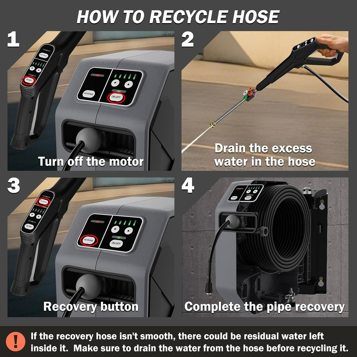 Electric Wall Mounted Power Washer -5000 PSI 3.4 GPM Adjustable Pressure Washer,