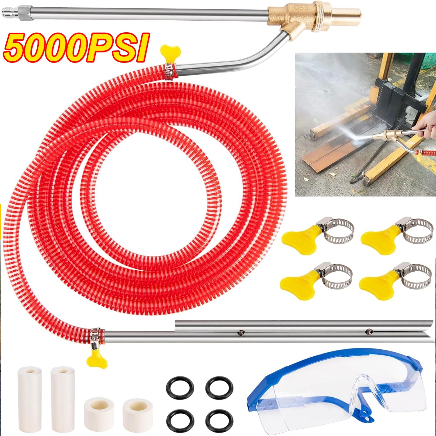 Pressure Washer Sandblasting Kit 5000 PSI Wet Abrasive Sandblaster Attachment wi