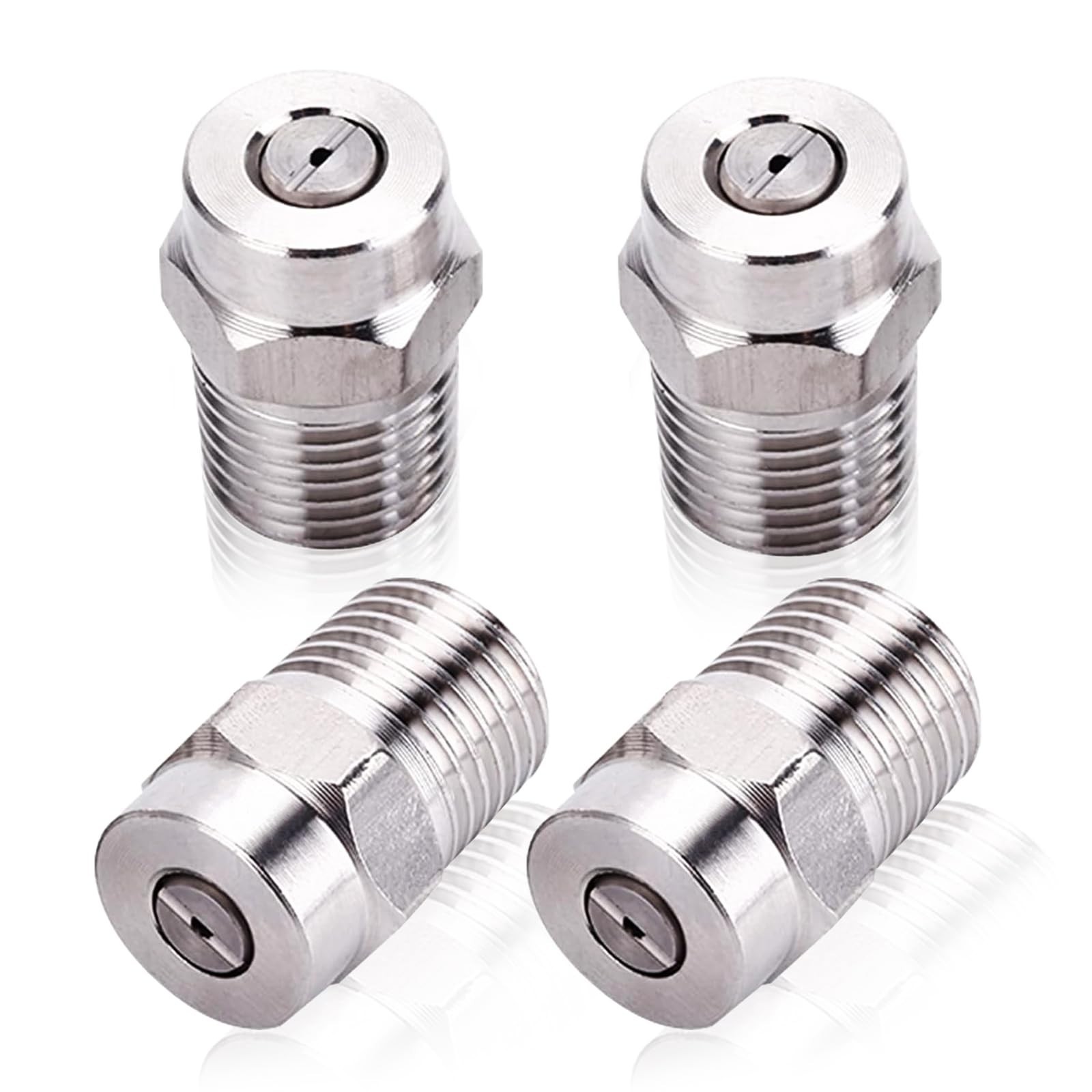 4 Pack Stainless Steel Pressure Washer Nozzles, 0°/15°/25°/40°, 4000 PSI, 1/4″ N