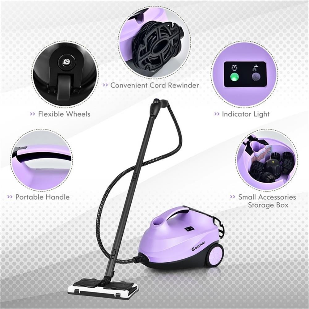 Pemberly Row 2000W Heavy Duty Steam Cleaner Mop Multipurpose in Purple