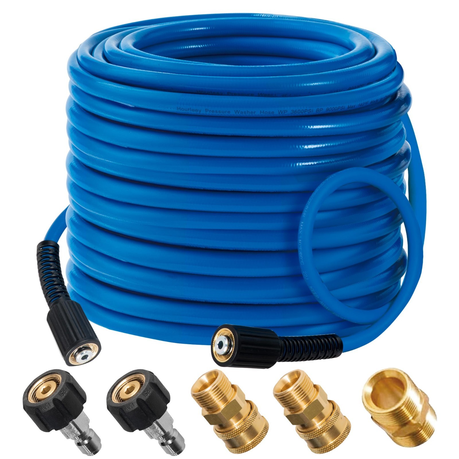 50FT Pressure Washer Hose 3600 PSI, Kink Resistant, Quick Connect Extension, M22