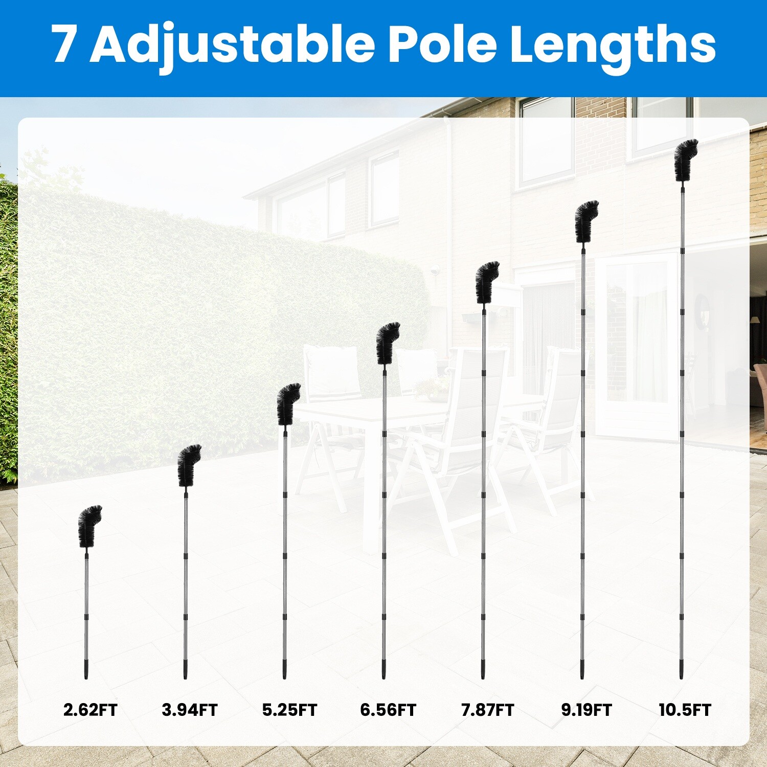 Gutter Cleaning Tools from the Ground Adjustable Rain Gutter Cleaning 2 Brushes