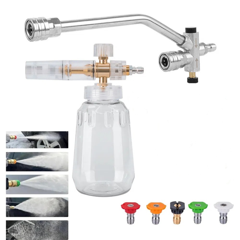 Snow Foam Lance Cannon Gun Car Wash Soap Bottle Sprayer Pressure Washer Set USA