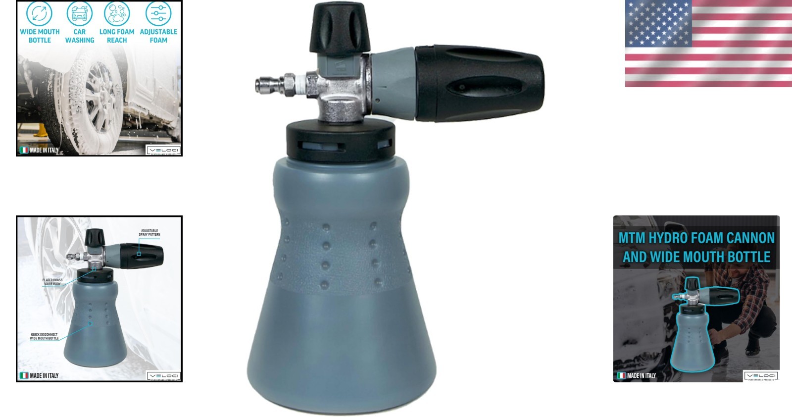 PF22 Foam Cannon with 32 oz Wide Mouth Bottle – Professional Car Wash Essential