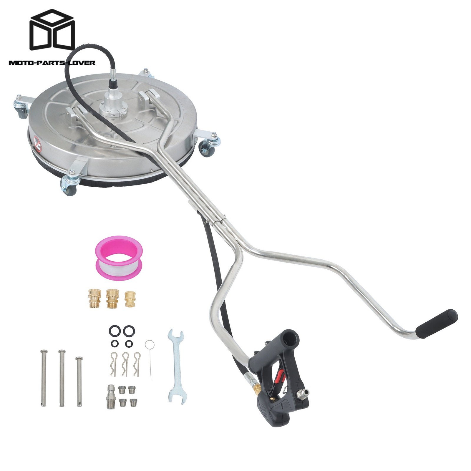 24 Inch Pressure Washer Surface Cleaner w/ Handles & Wheels Quick Connect