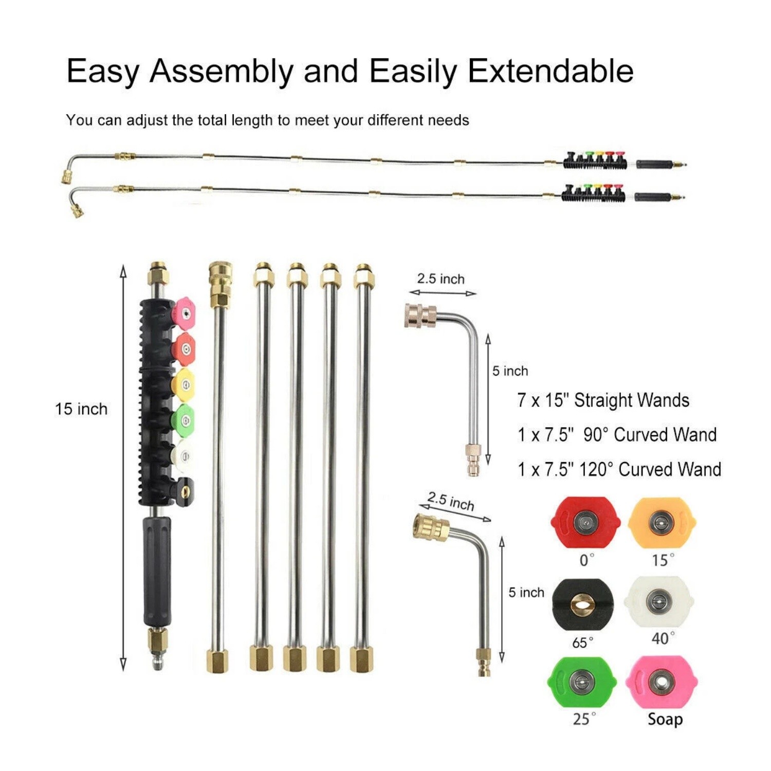 Gutter Cleaning Tool Extension Wand Lance Rod High Pressure Washer Roof Cleaner