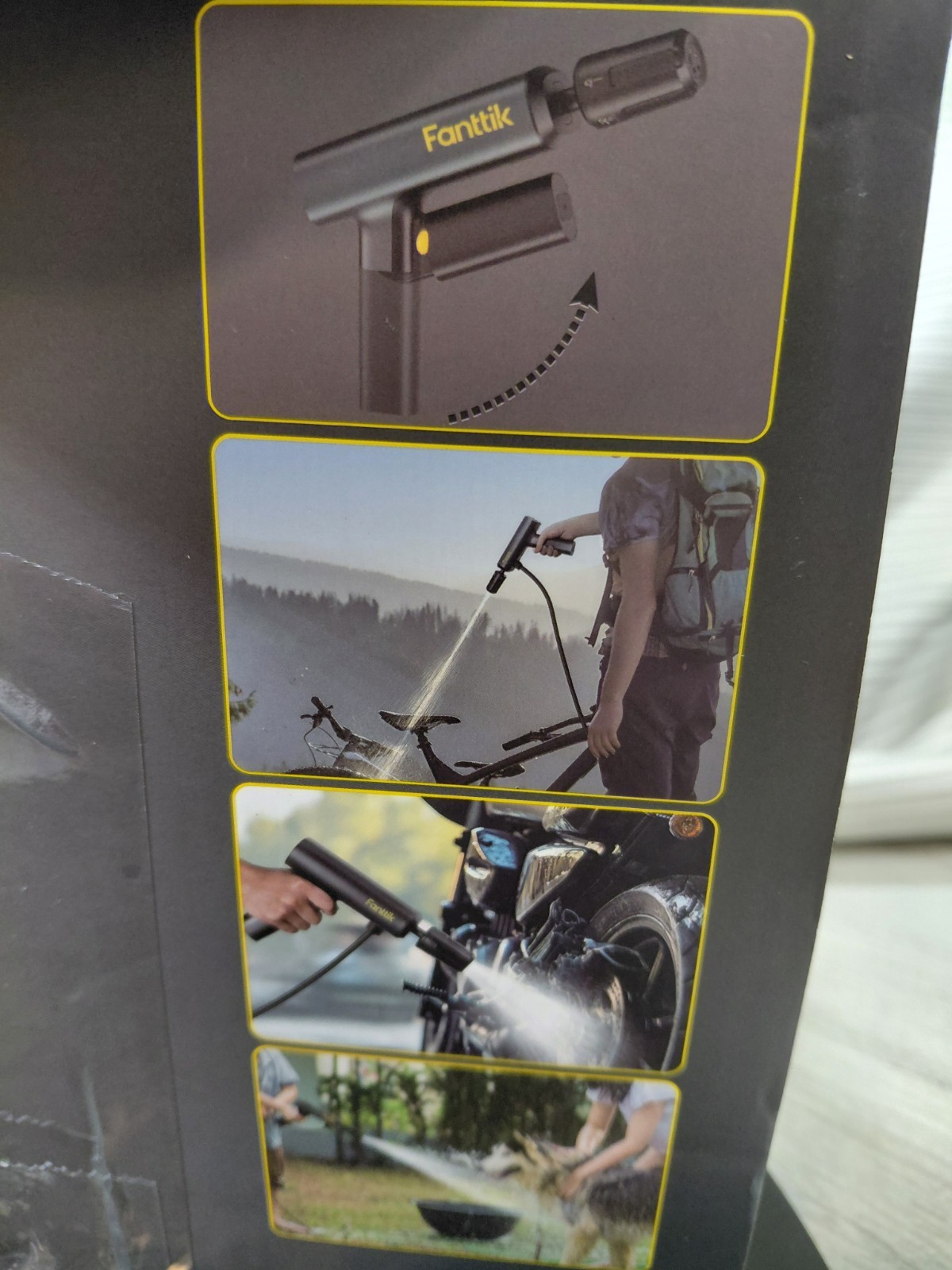 Fanttik K100 Flip Battery Cold Water Pressure Washer 174 PSI w/ Hose Nozzle