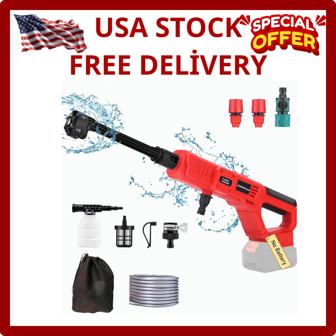 Cordless 700 PSI Pressure Washer for Milwaukee 18V Battery – 6-in-1 Nozzle