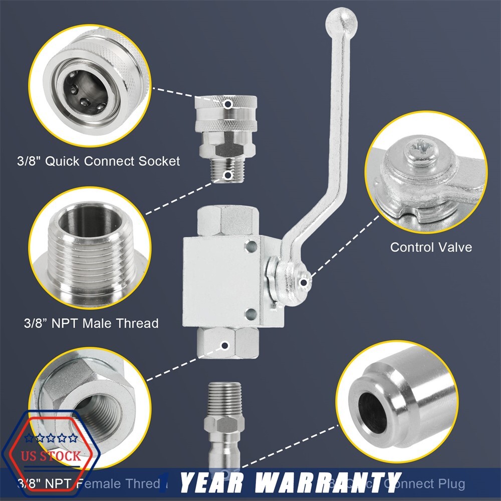 3/8″ Ball Valve 4500 PSI 3/8″ fitting Female Out NEW For Pressure Washers Max