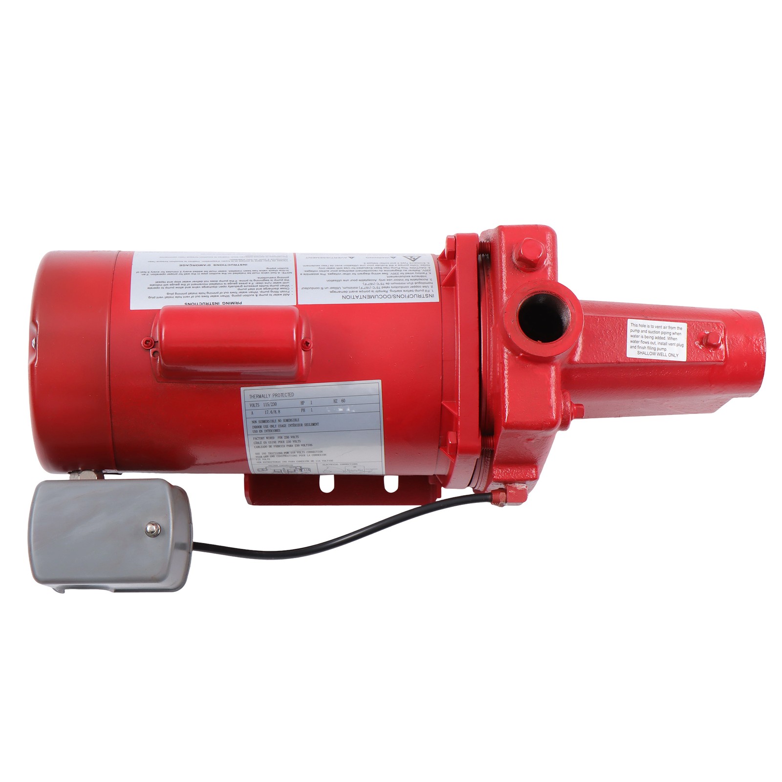 602208 Shallow Well Jet Pump 1 HP 23 GPM 115/230 Volt Cast Iron
