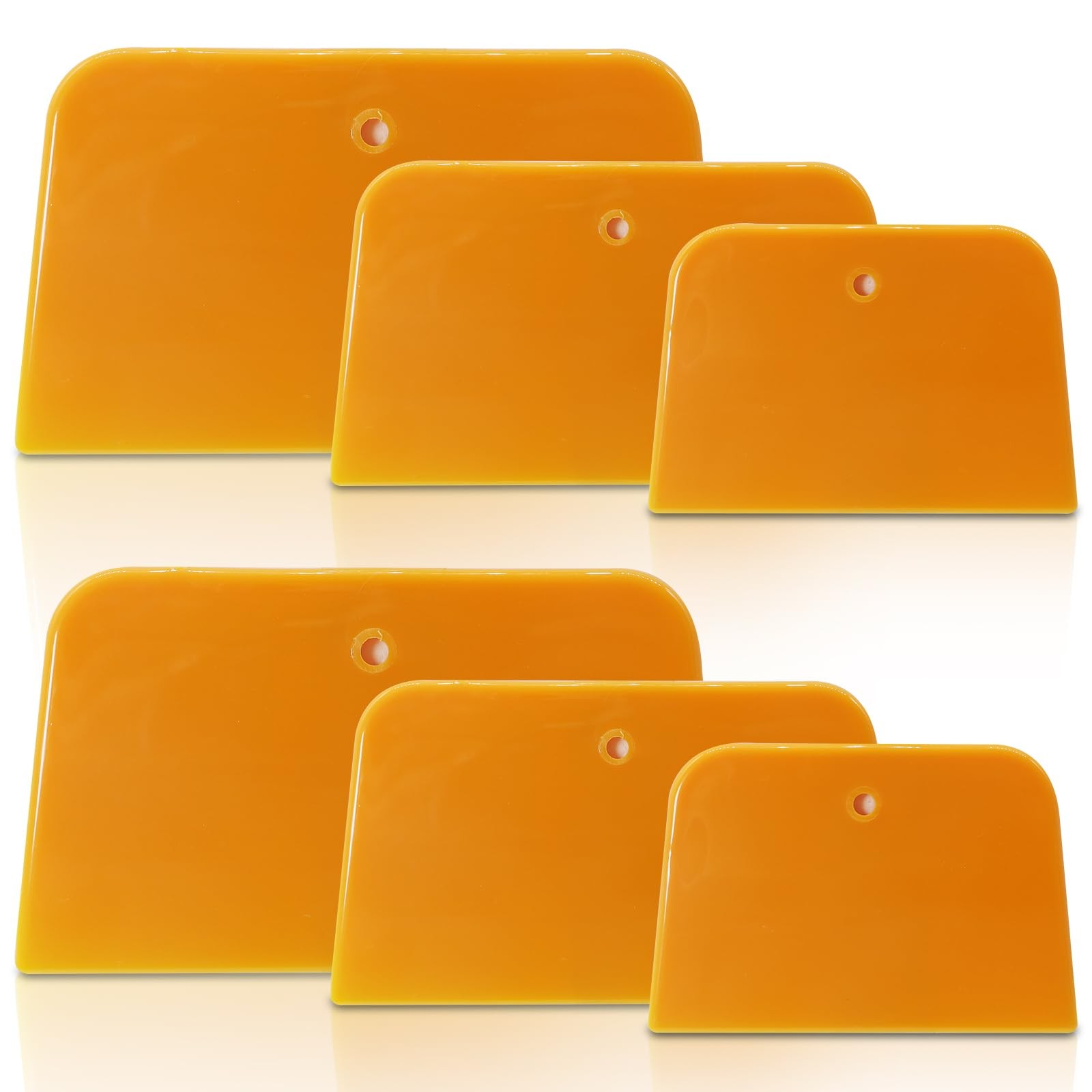 Wulitaotao Body Filler Spreaders, 6PCS Plastic Spreader,4, 5, 6 Yellow-6PCS