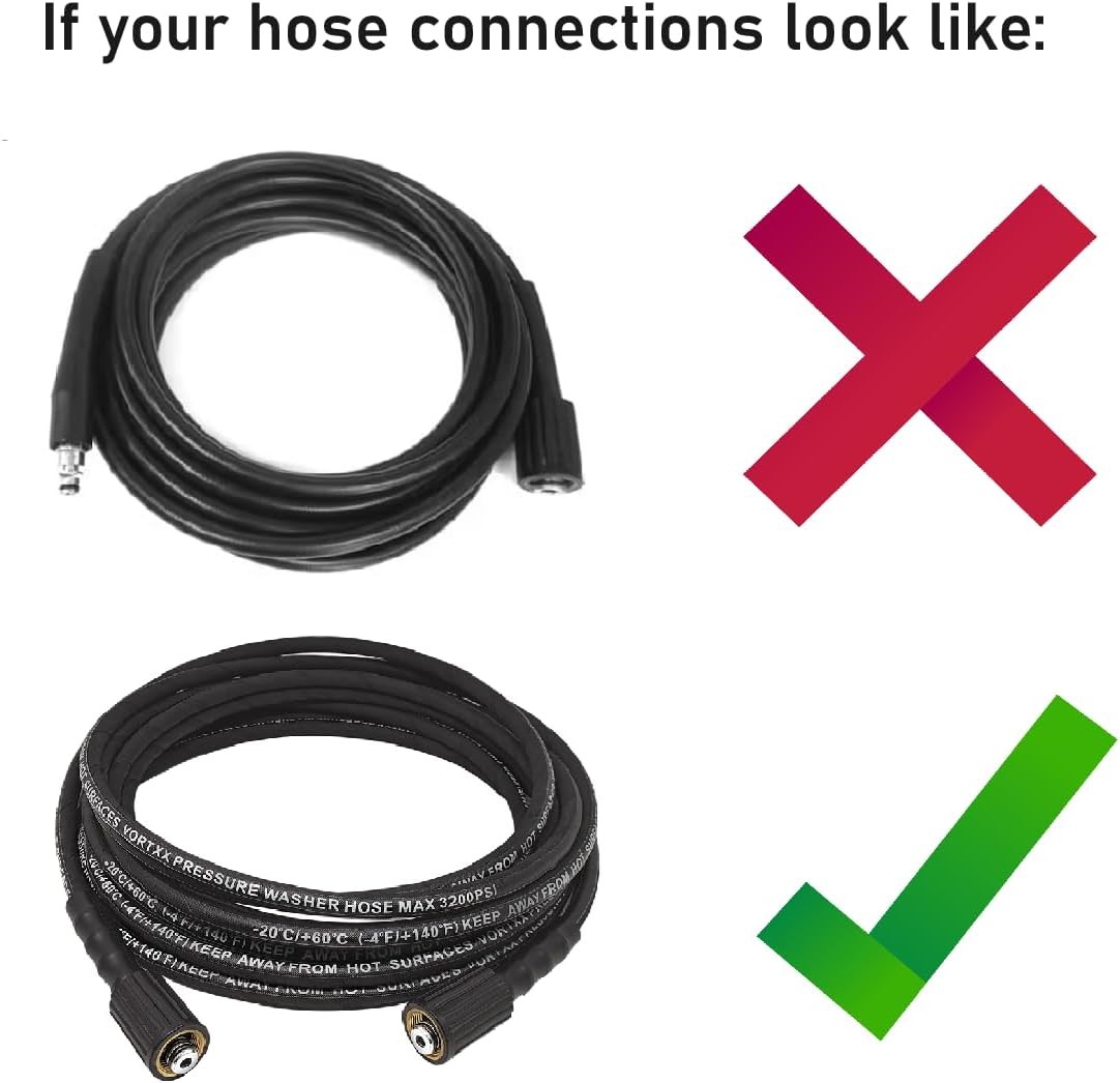 Pressure Washer Quick Connect Adapter Set for Sun Joe SPX Series, M22-15mm to…