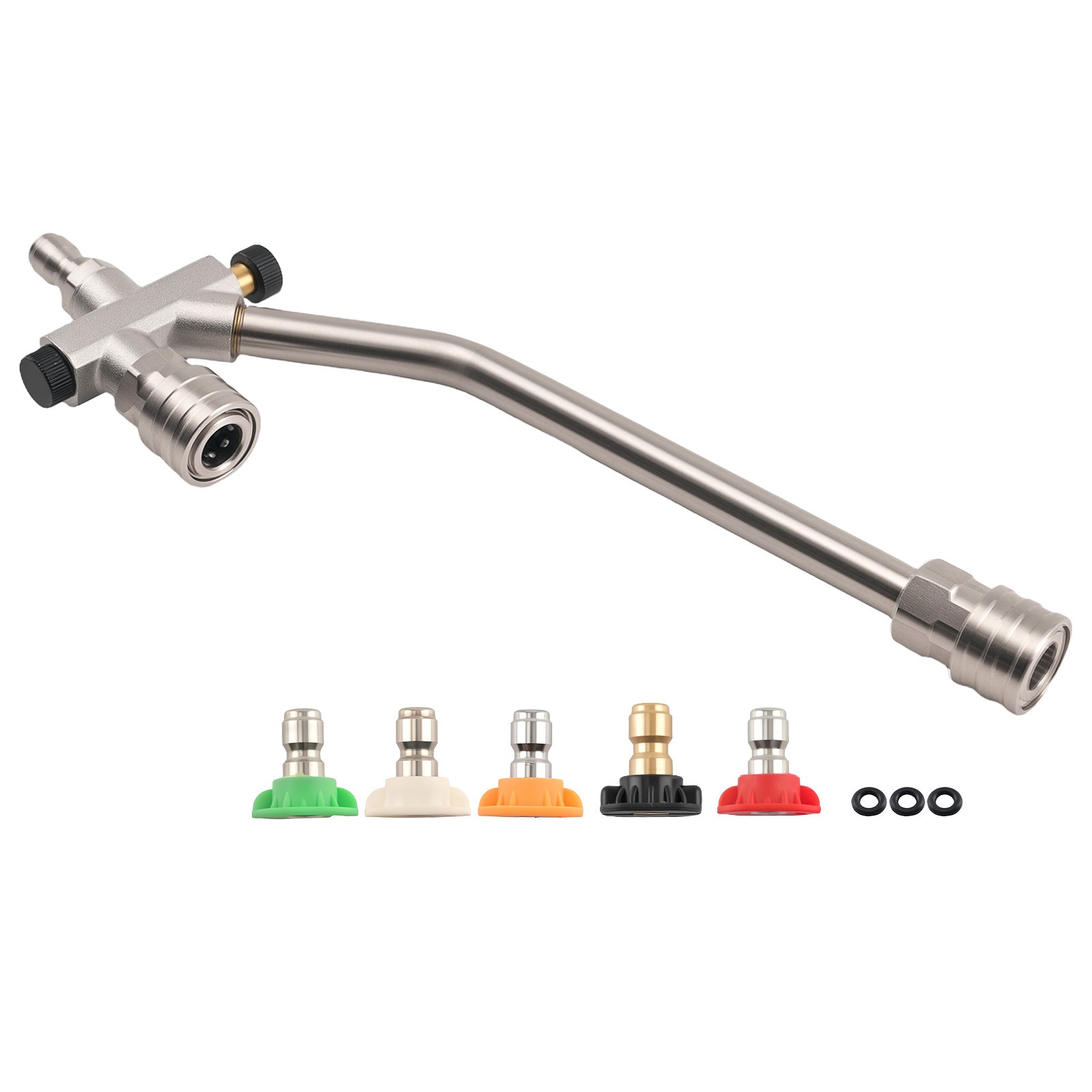 Dual Valve Foam Cannon Dual Spray Bar Stainless Steel Foam Lance Nozzle 4000PSI