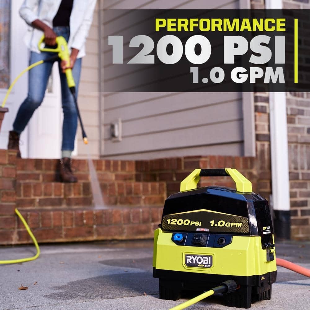 RYOBI 40V 1200 PSI 1.0 GPM Cordless Electric Cold Water Pressure Washer (Tool