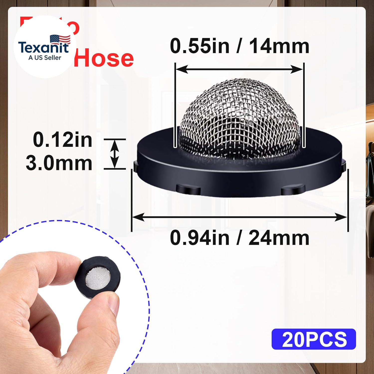 20 Pcs Hose Filter Washers, Stainless Steel Hose Screen Inlet Hose Coupling with