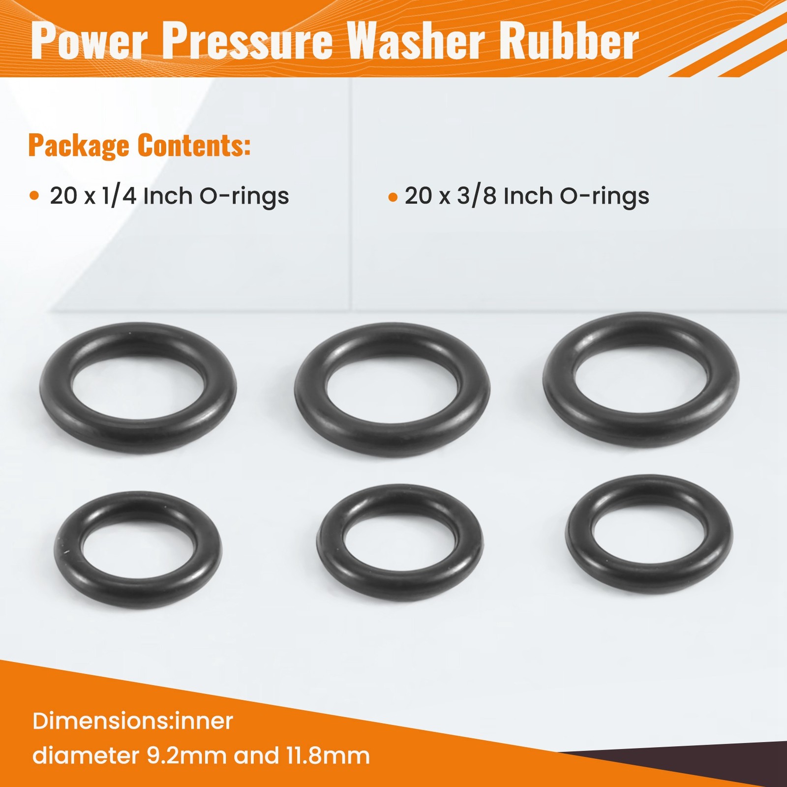 Pressure Washer Rubber O-Rings For 1/4 Inch,3/8 Inch,M22 Connect Coupler1233