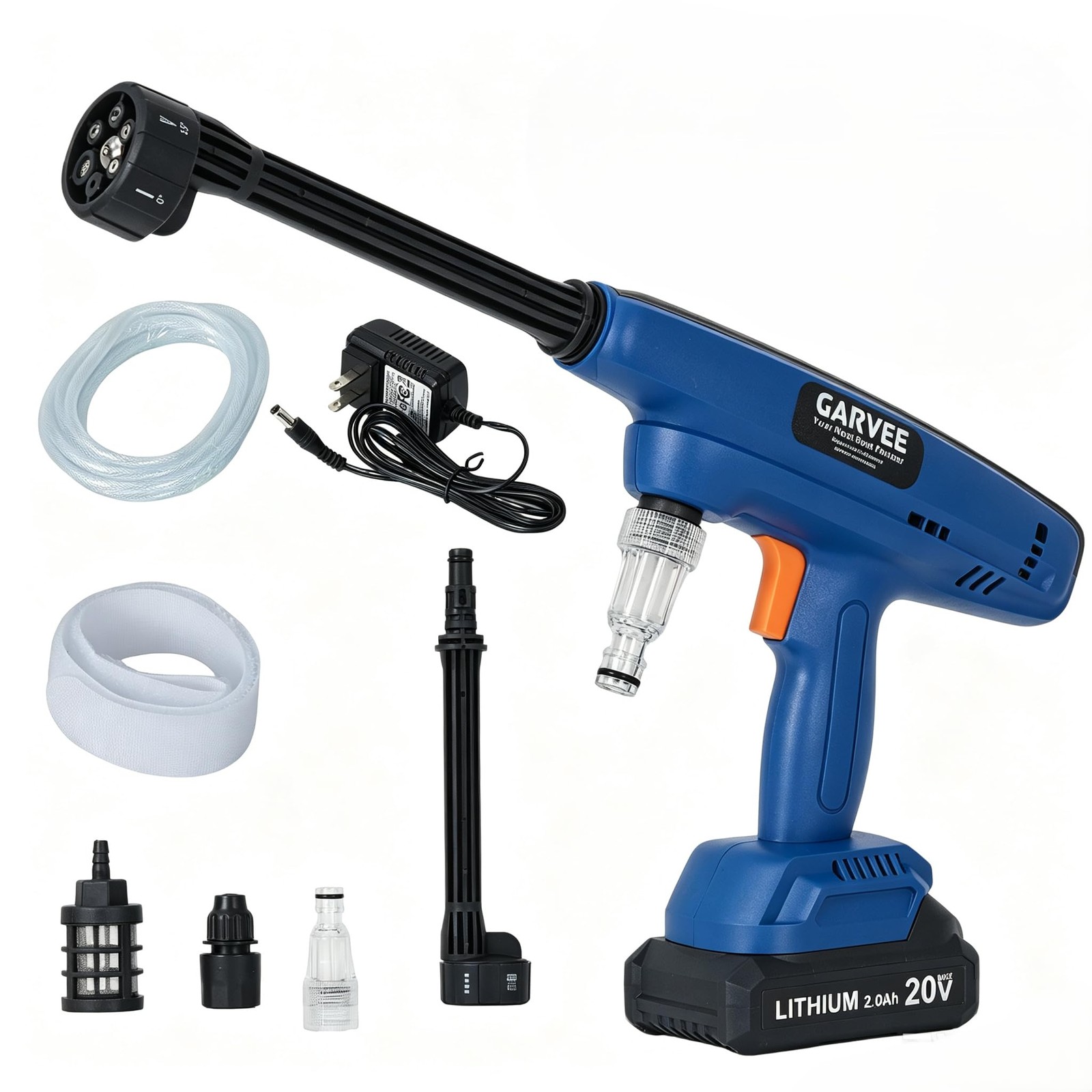 6-in-1 Cordless Portable Power Washer Nozzle Brush Motor Rechargeable Battery