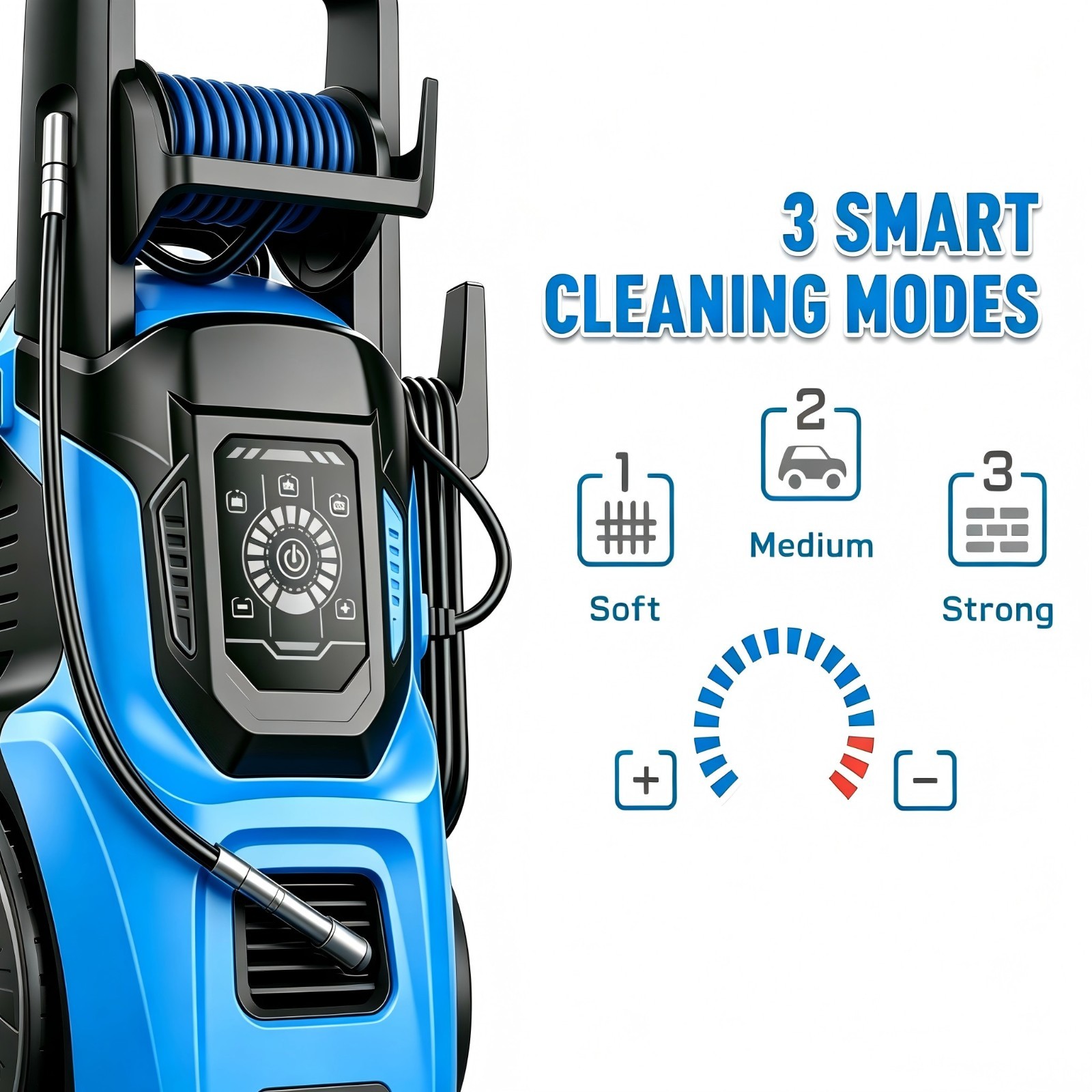 Pressure Washer 4500PSI 3.8GPM, 15-Level Touchscreen, Soap Tank, for Outdoor