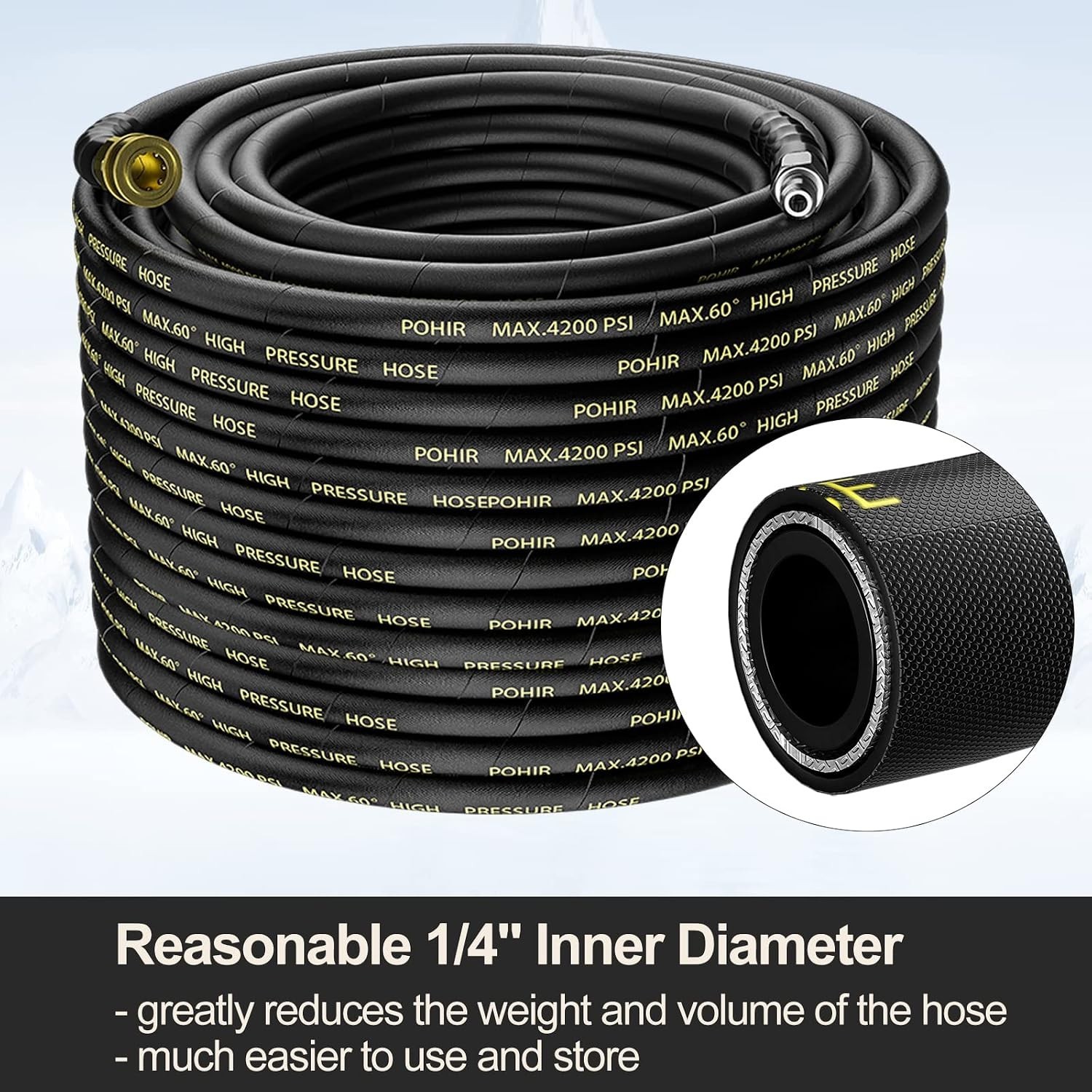 High Pressure Washer Hose 100FT with Quick Connect