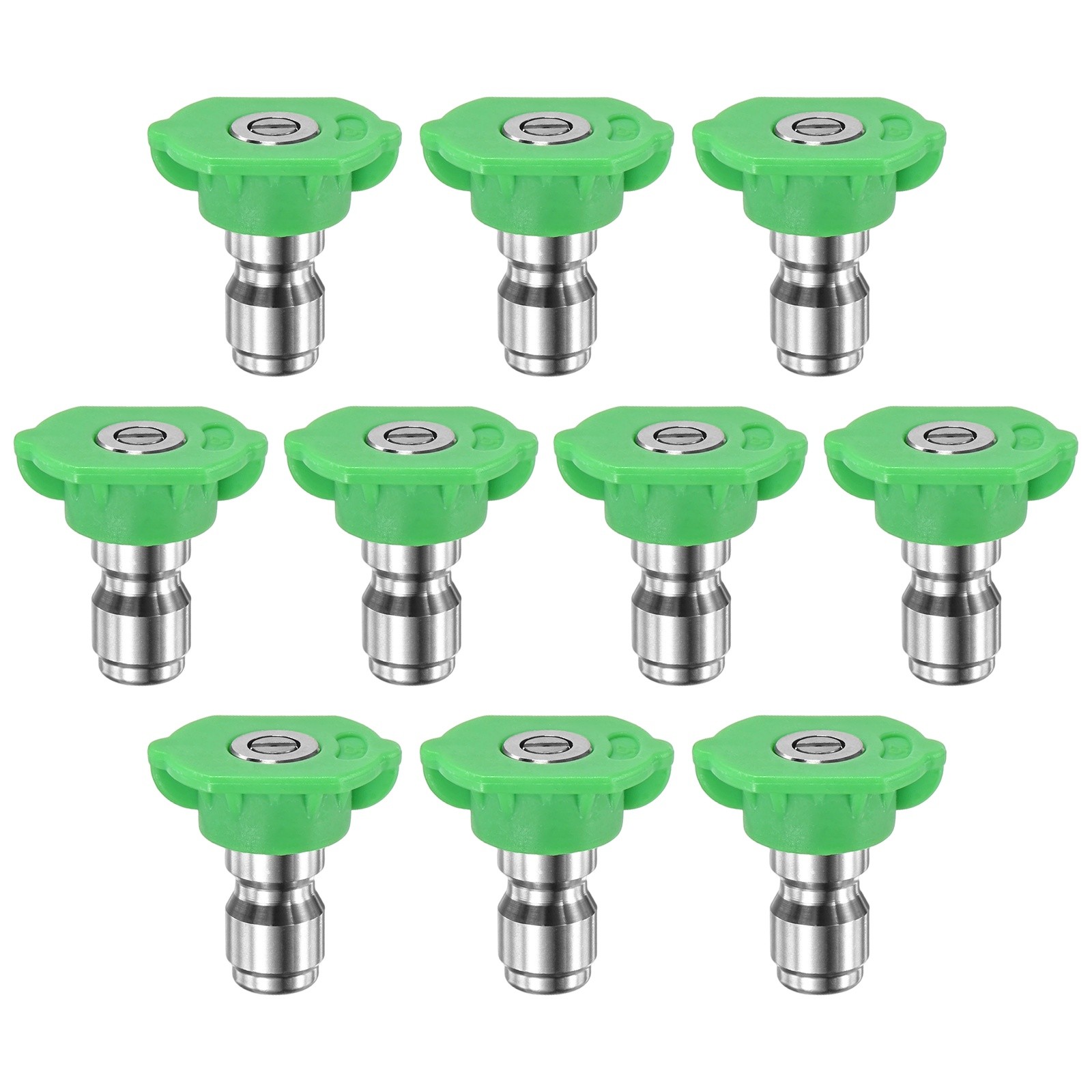 10PCS 25 Degree Pressure Washer Nozzle, 1/4 Inch Quick Connect, 4000PSI [Green]