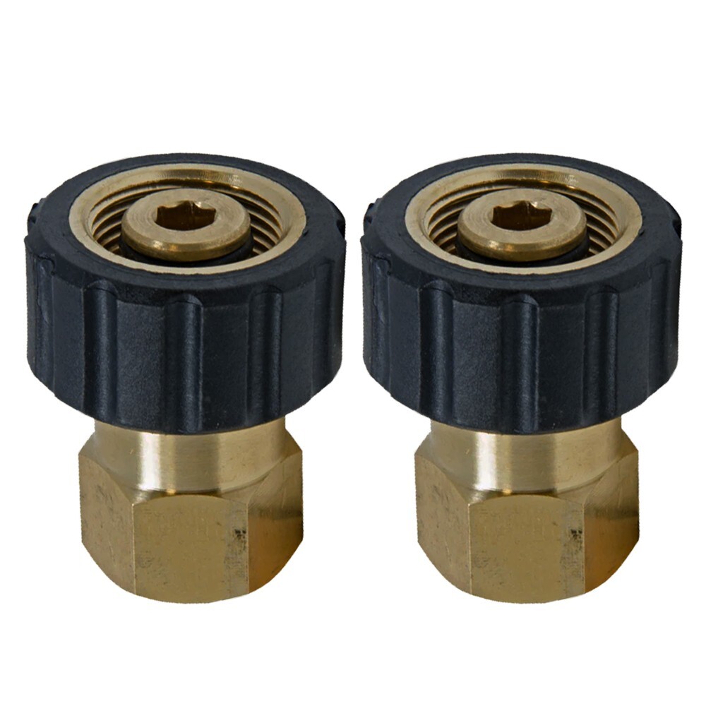 PRESSURE WASHER GUN OR HOSE FITTING 1/4 F X M22F HIGH PRESSURE BRASS 2 IN KIT