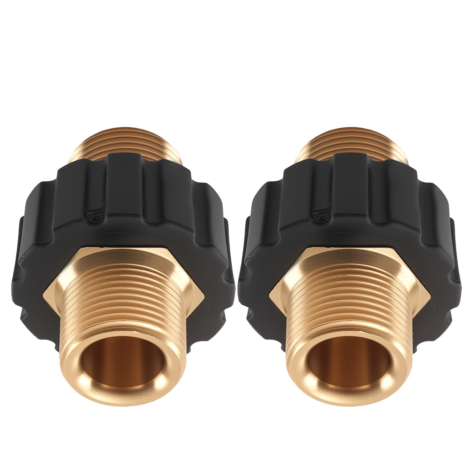 M22 14mm Male Pressure Washer Adapter Brass Quick Connect Coupling 2PCS 5000PSI