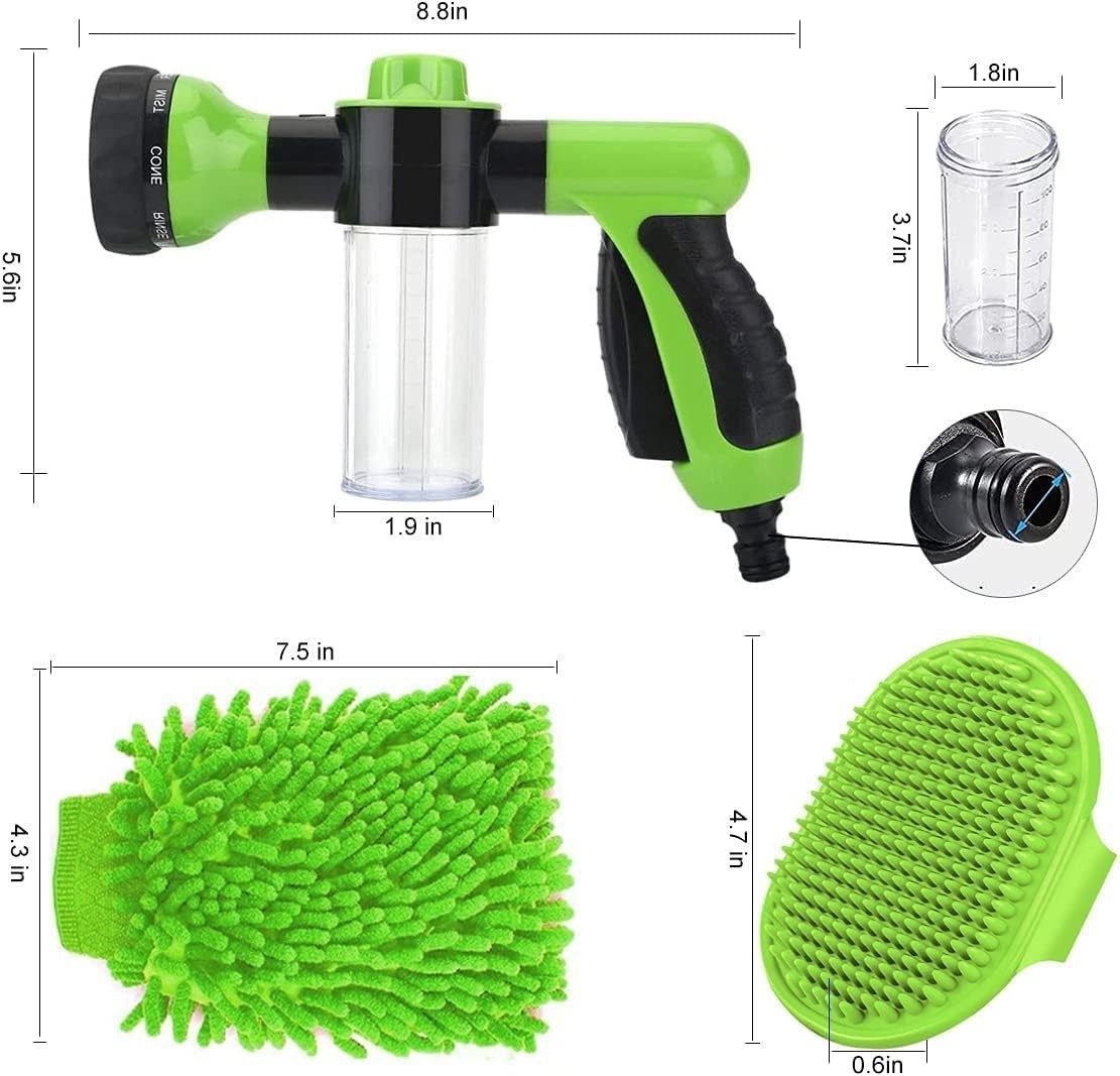 8-in-1 High-Pressure Garden & Car Wash Foam Gun with Nozzle & Accessories
