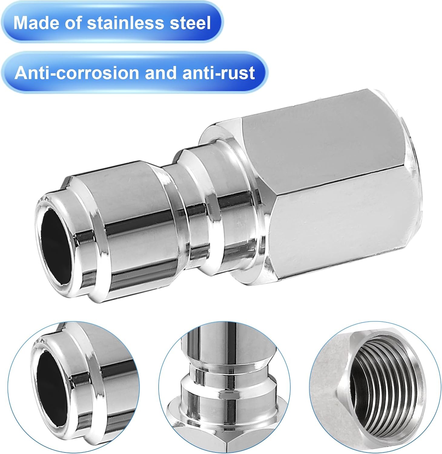 Pressure Washer Coupler 1/4″ Female NPT to 1/4″ Quick Connect | Plug Stainless