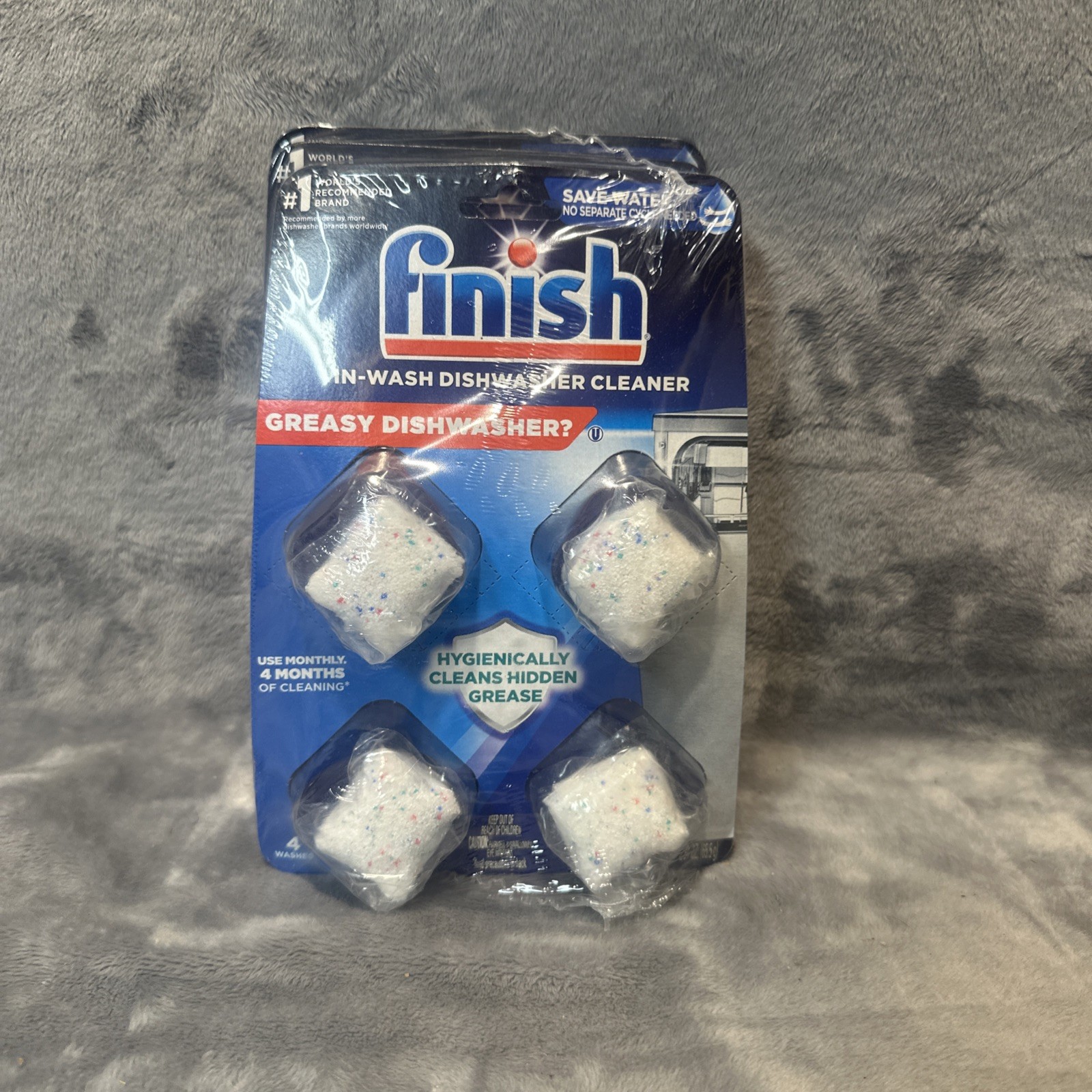 Finish In-Wash Dishwasher Cleaner Tabs – 3 Count (Pack of 4) =12 Dishwasher Care