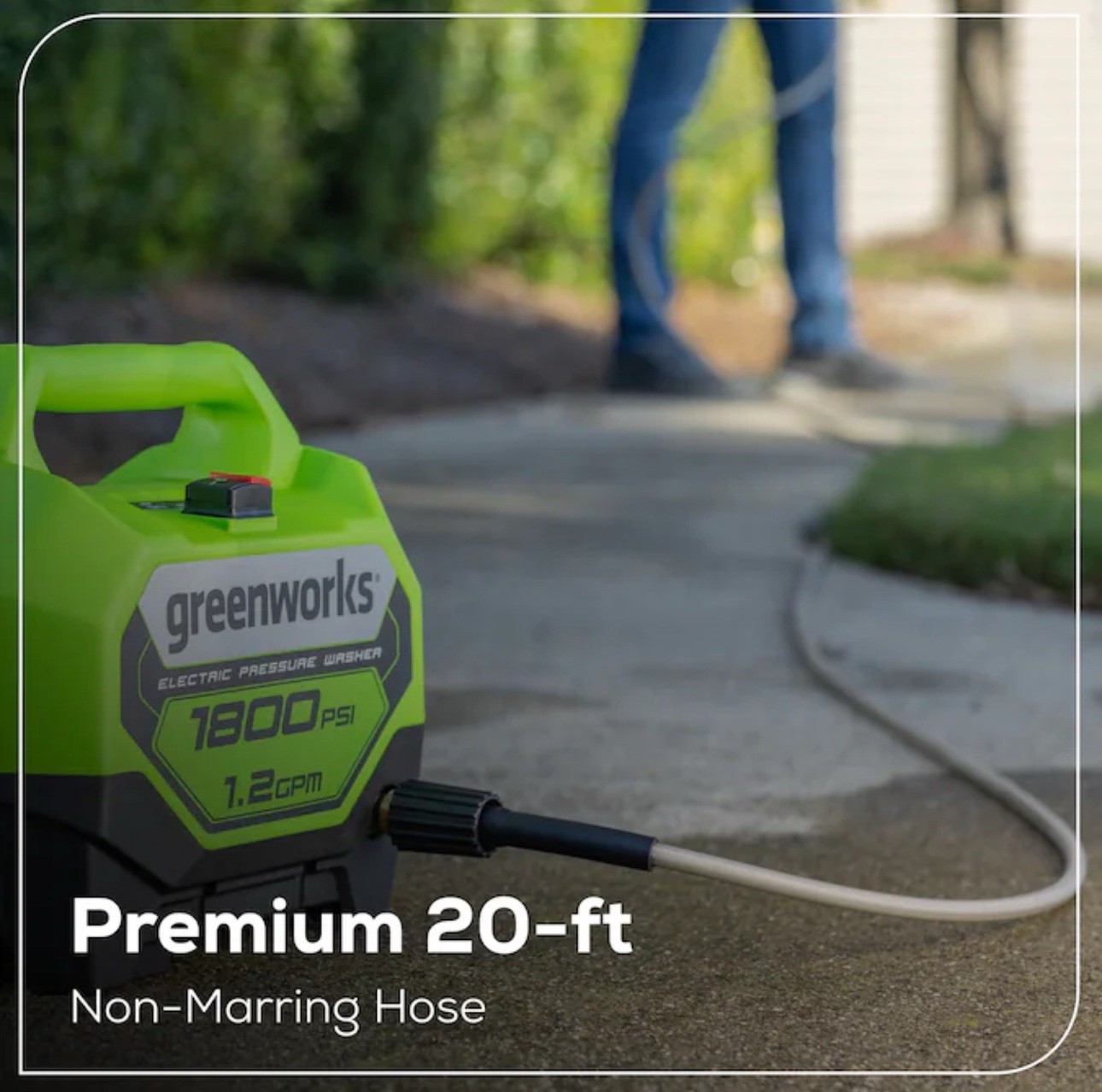 Greenworks 1800 PSI 1.2-GPM Cold Water Electric Pressure Washer and 2 Spray Tips