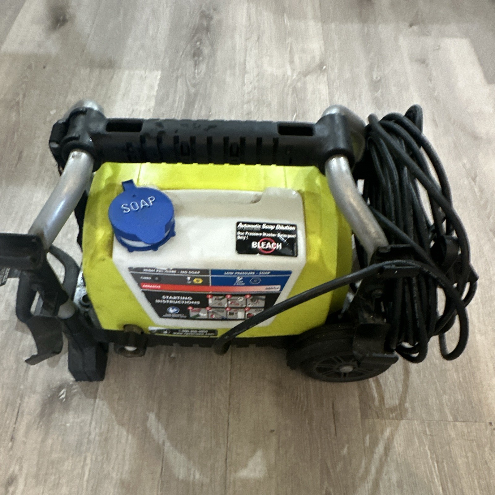 RYOBI Electric Pressure Washer 1900 PSI 1.2 GPM Corded w/ Soap Tank Green/Black