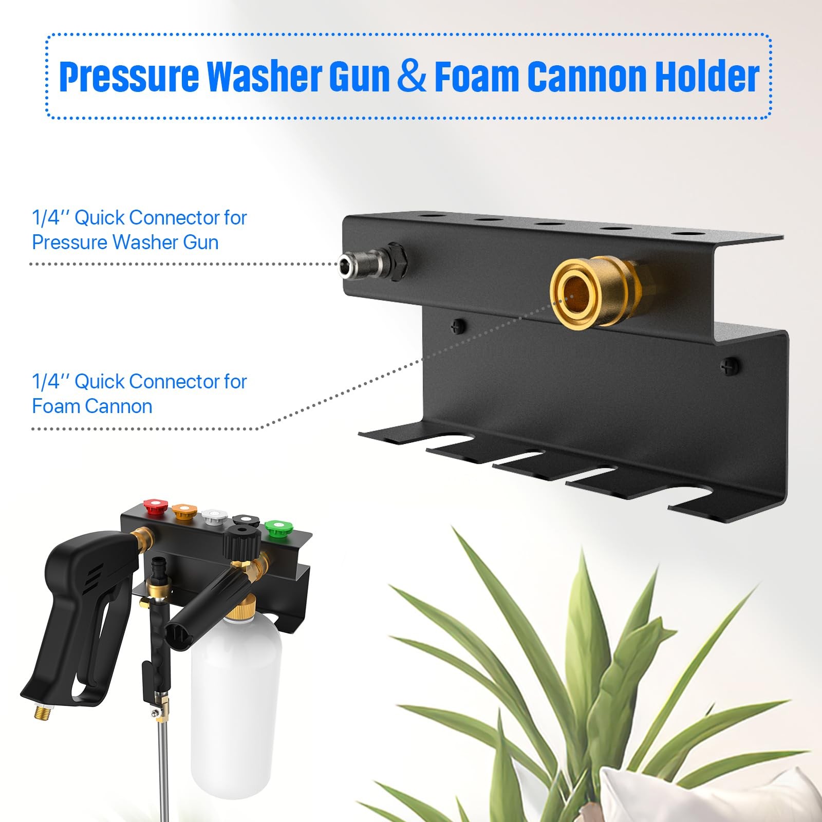 Pressure Washer Gun Holder, Power Washer&Snow Foam Cannon Quick Disconnect To…
