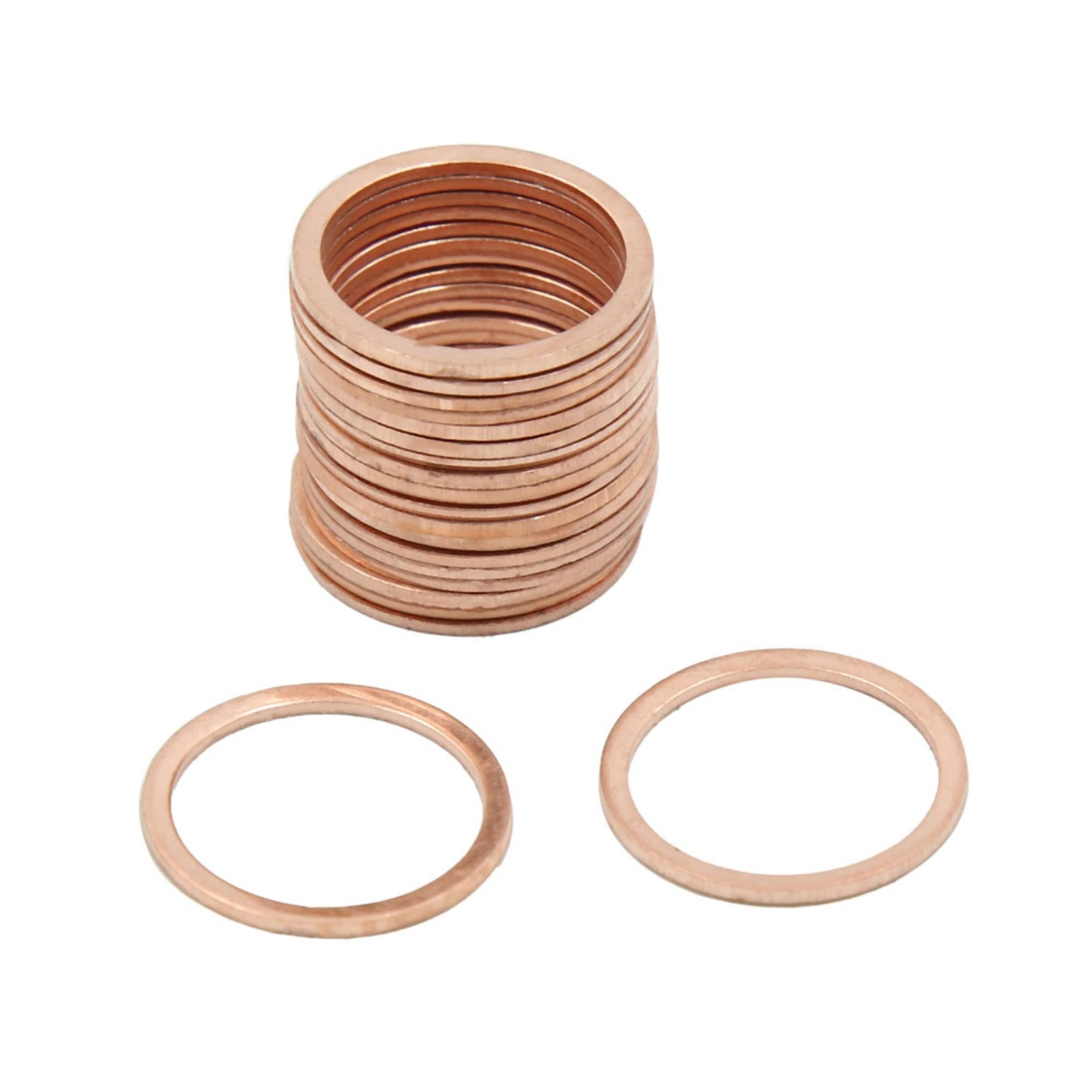 20 PCS M17x21x1mm Copper Crush Washers Flat Car Sealing Gaskets Plate Rings