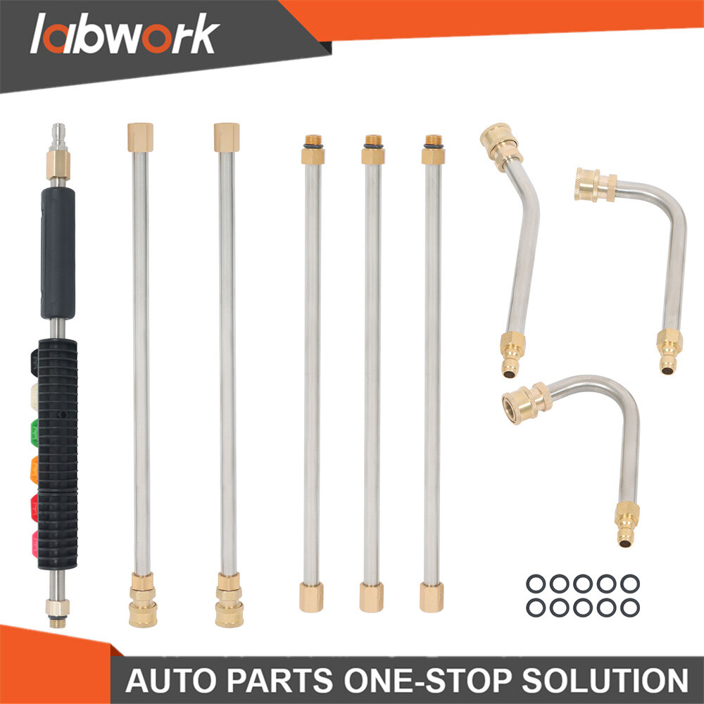 Labwork High Pressure Washer Gun Extension Wand Lance Gutter Cleaner Nozzles Kit