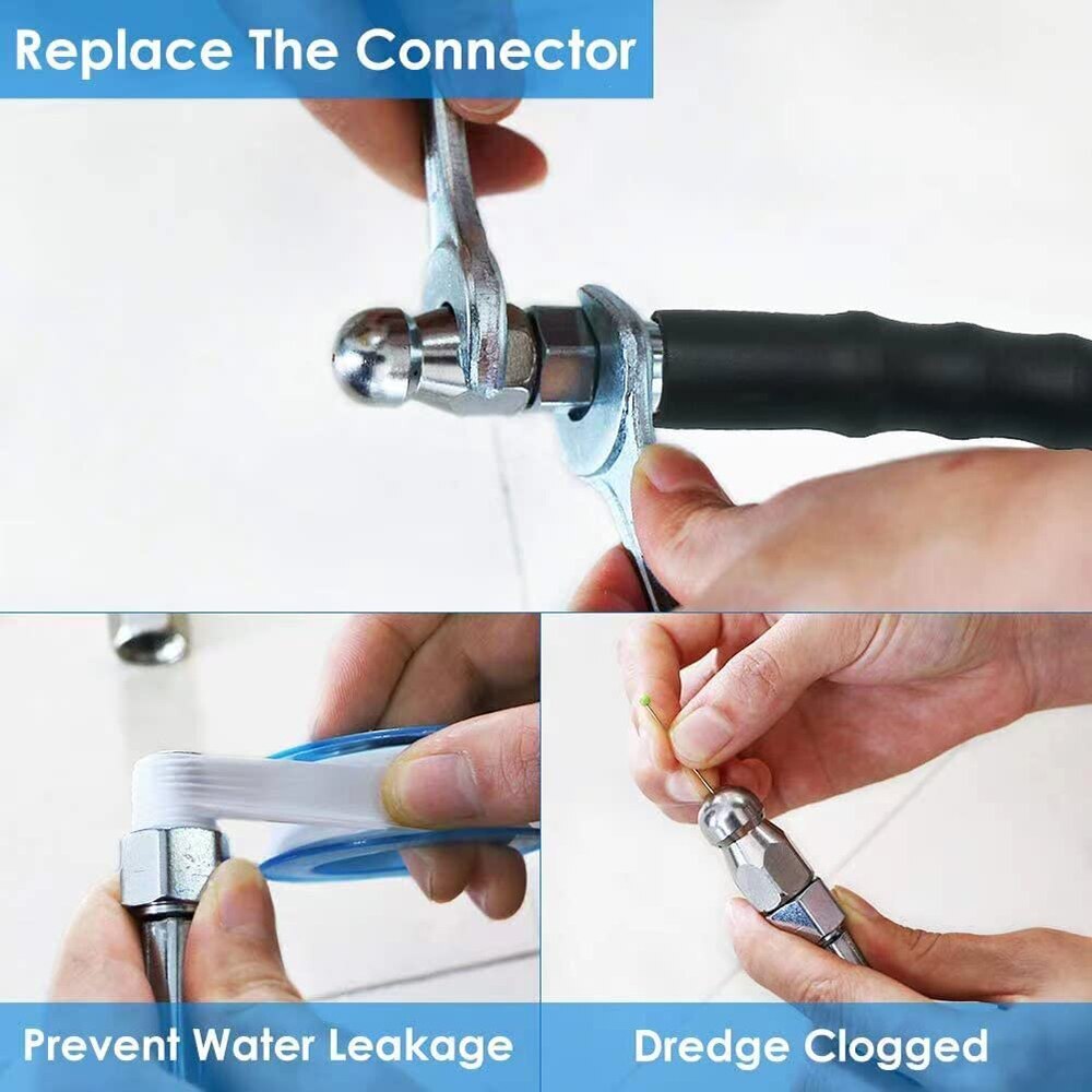 50/100/200FT 1/4″M-NPT Drain Cleaning Hose Sewer Jetter Nozzles-Pressure Washer
