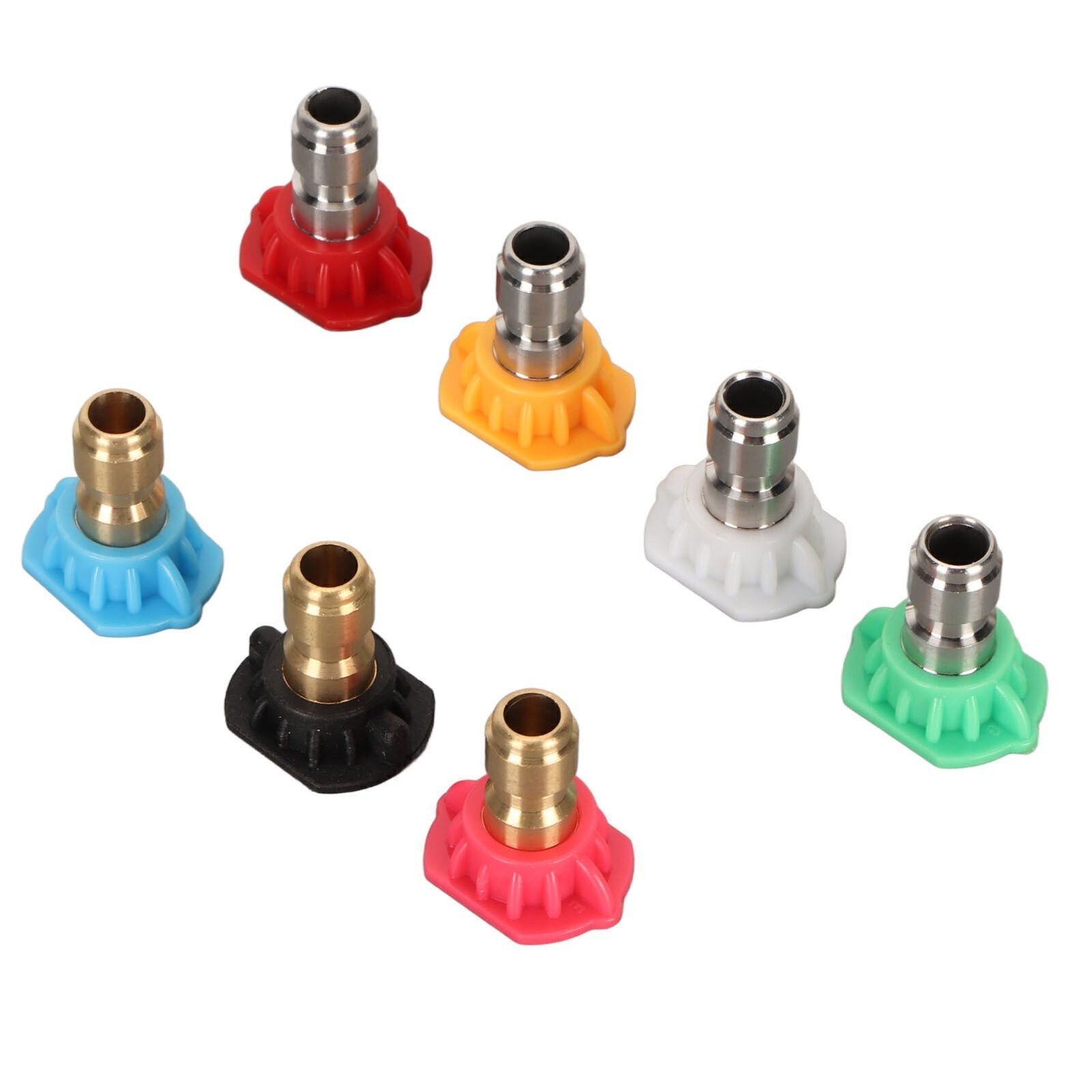 High Pressure Water Gun Nozzle 1/4 Inch 7 Colors Fan Shaped Multifunctional