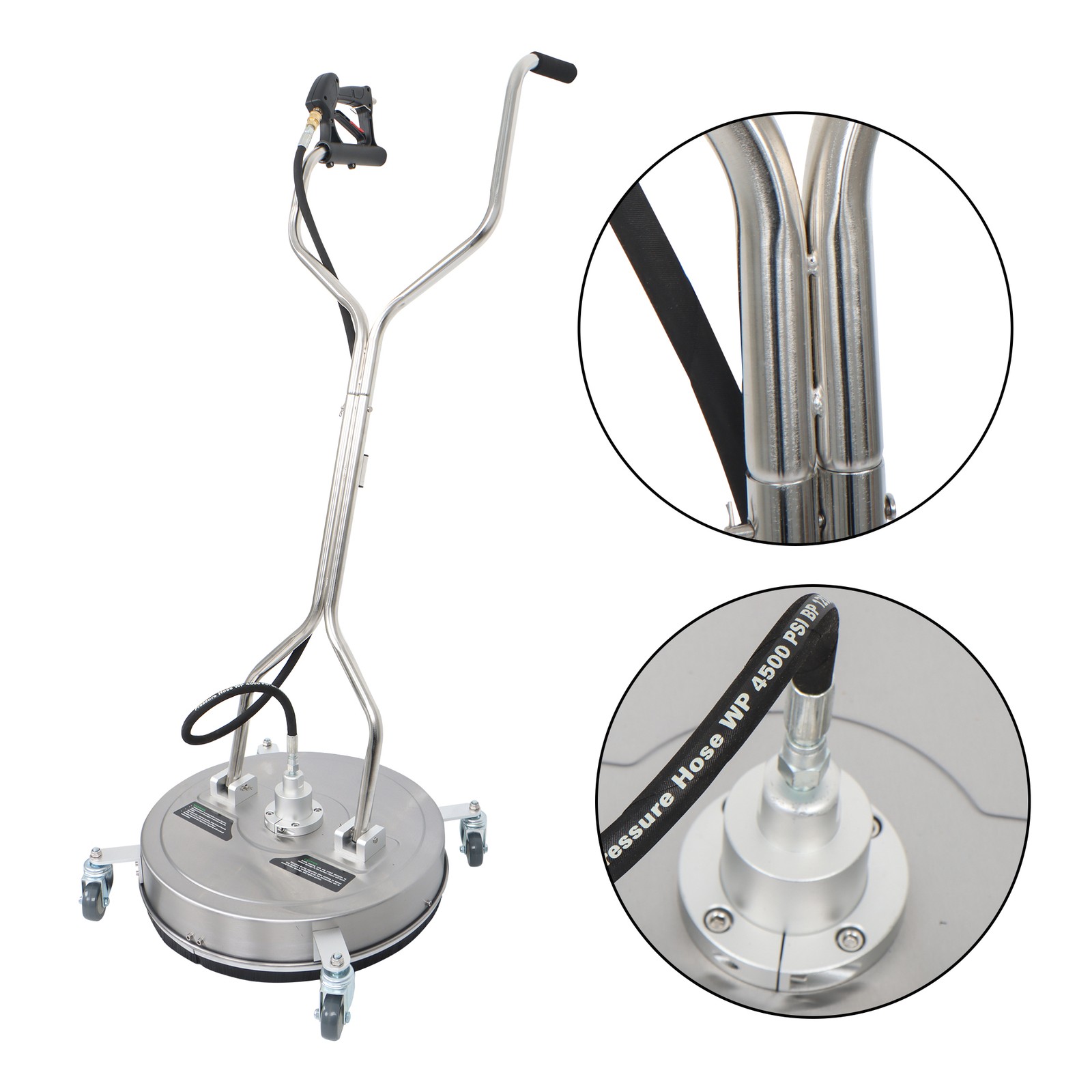 20Inch Pressure Washer Surface Cleaner w/ Handles & Wheels Quick Connect