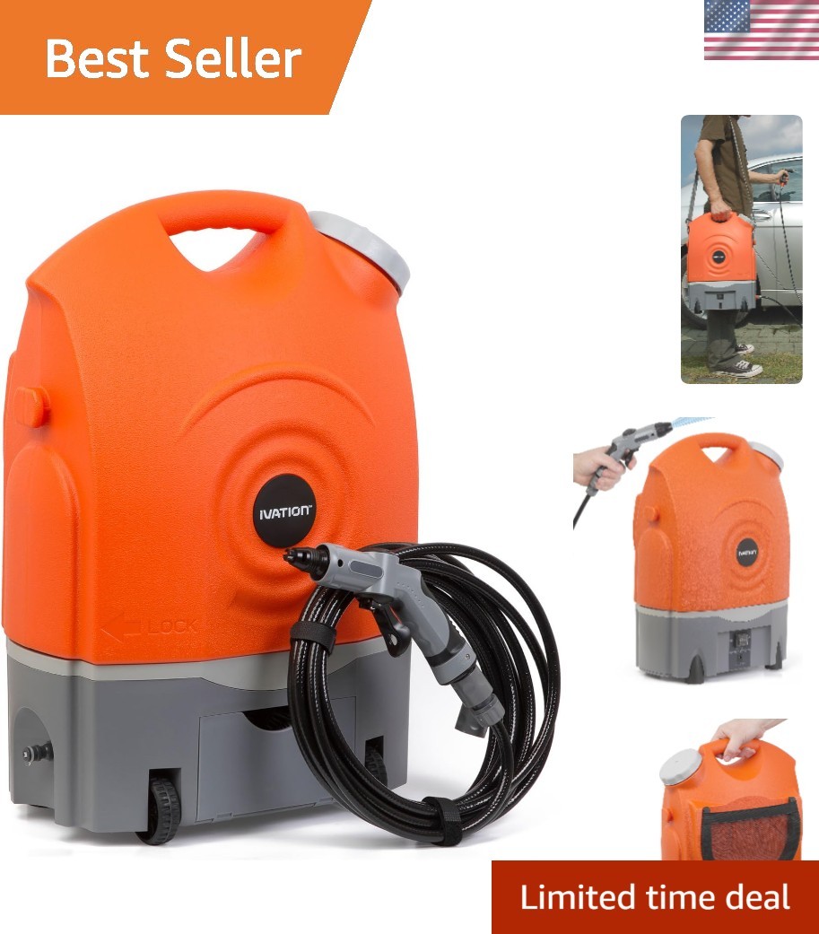 Multipurpose Portable Spray Washer w/ 4.5 Gal Tank – 130.5 PSI, Battery Powered