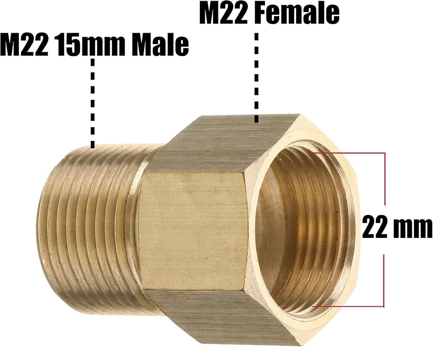 Pressure Washer Coupler M22 Male to Female Adapter 4500 PSI