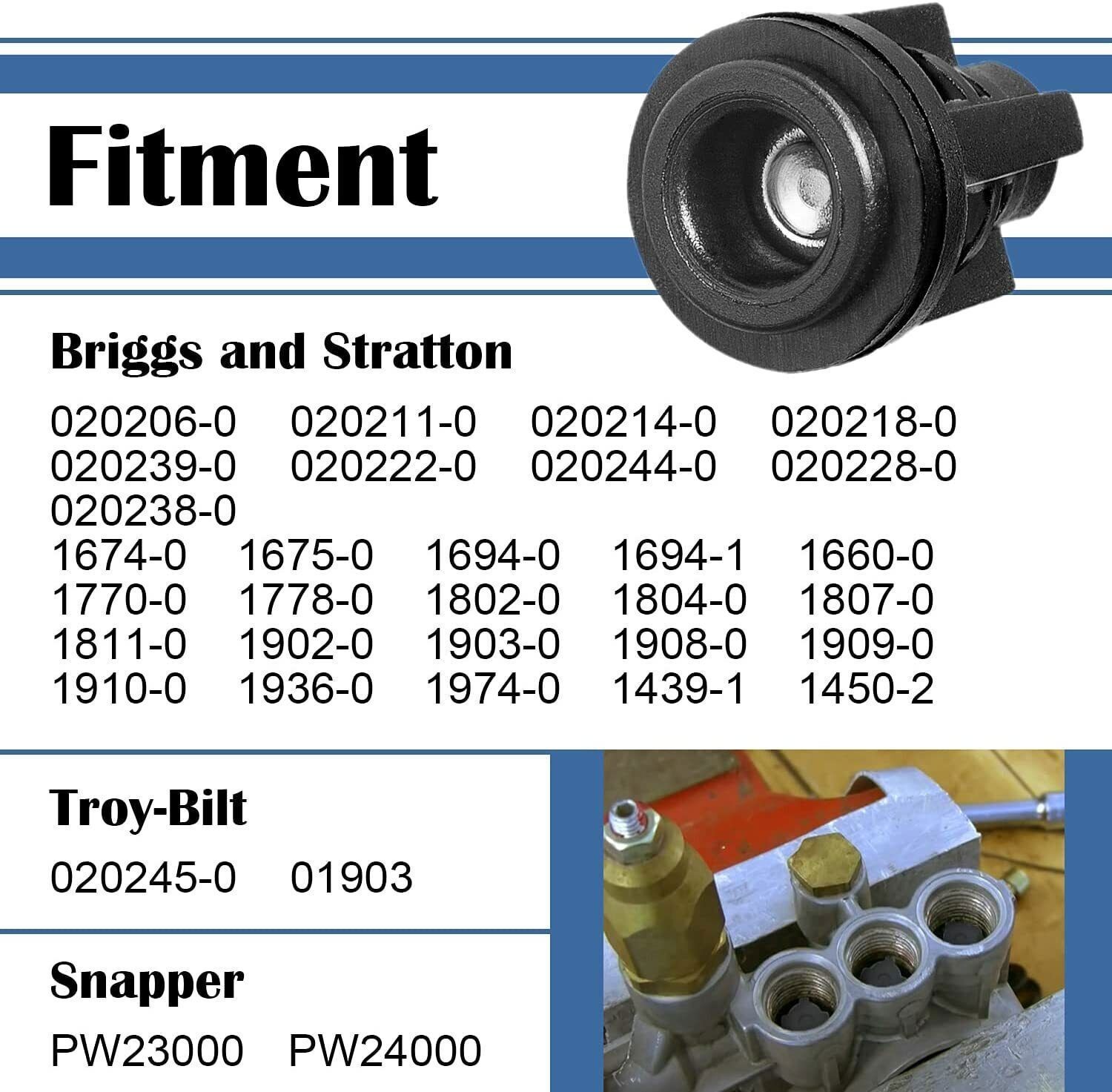 For Briggs and Stratton Craftsman Pressure Washer Pump Valve Check Kit 190591GS